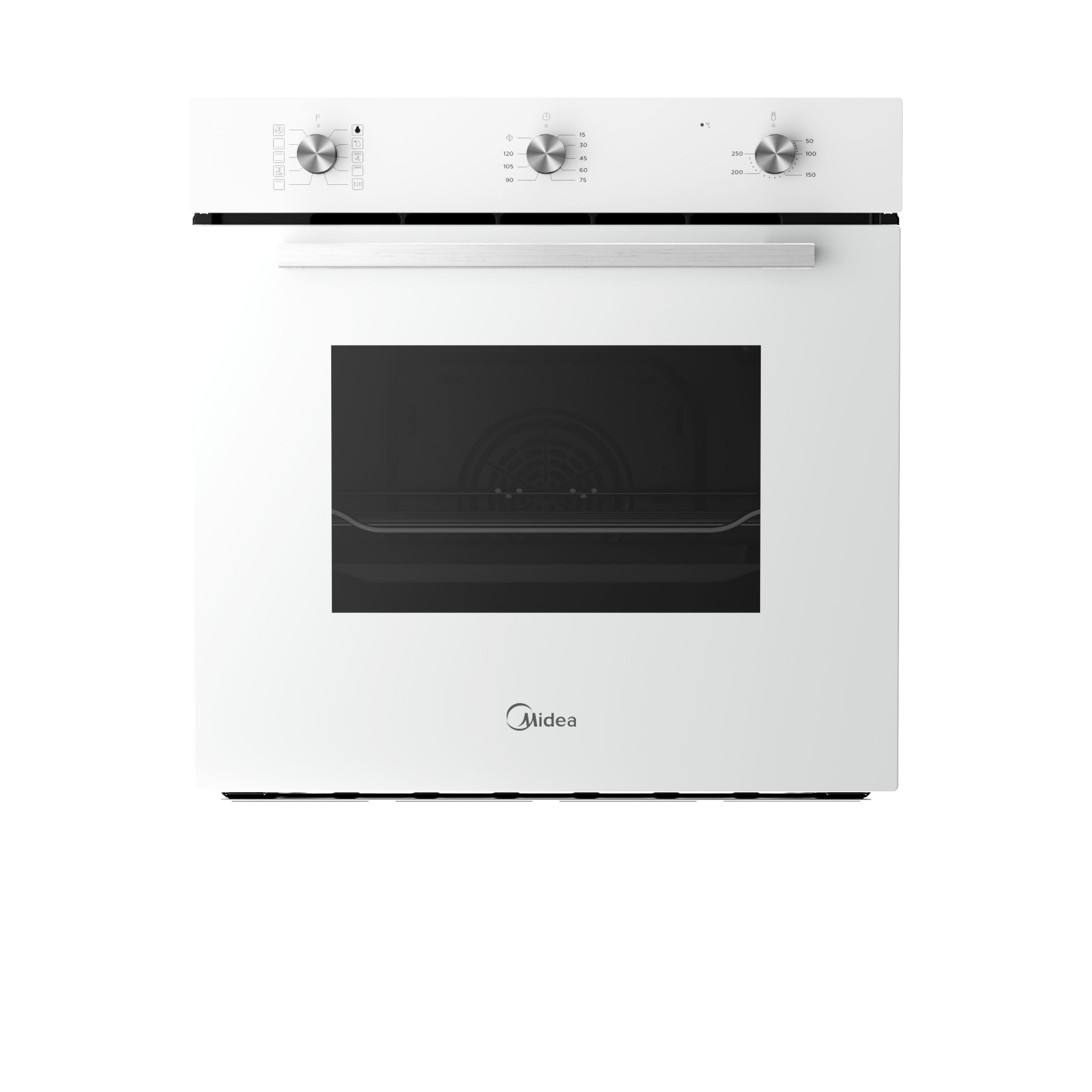 Midea MBON5M90M5-WH Multifunktionsbackofen, 3 kW, 70 l, Klapptür, 9 Kochfunktionen, Energieeffizienzklasse A – Weiß