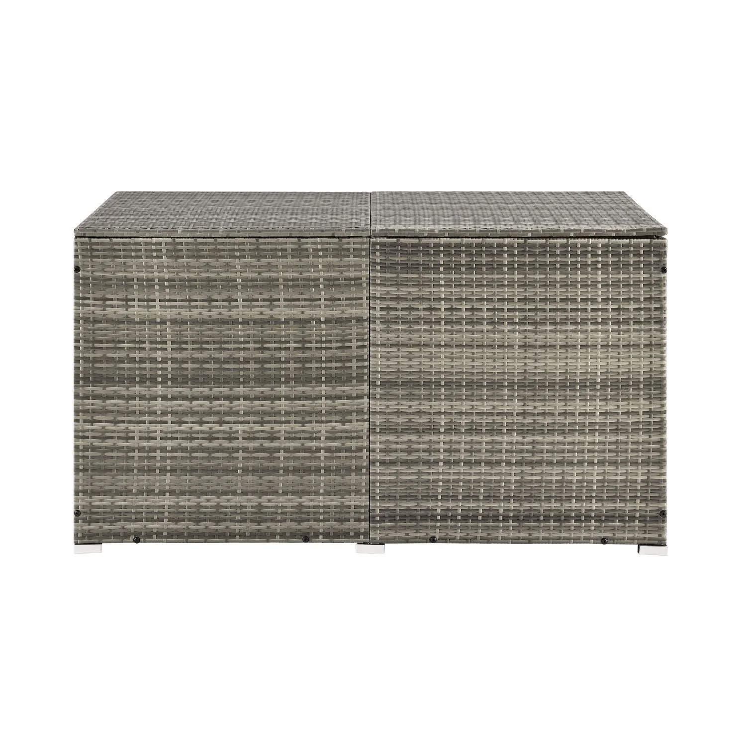 Coffre de rangement de jardin Ikaria 2025 en résine tissée – 950 L avec couvercle et doublure intérieure pour coussins