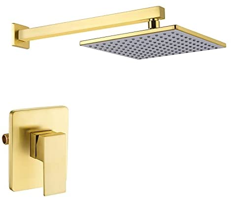 KES Schwarze Duscharmatur mit Duschventil und Regenduschkopf