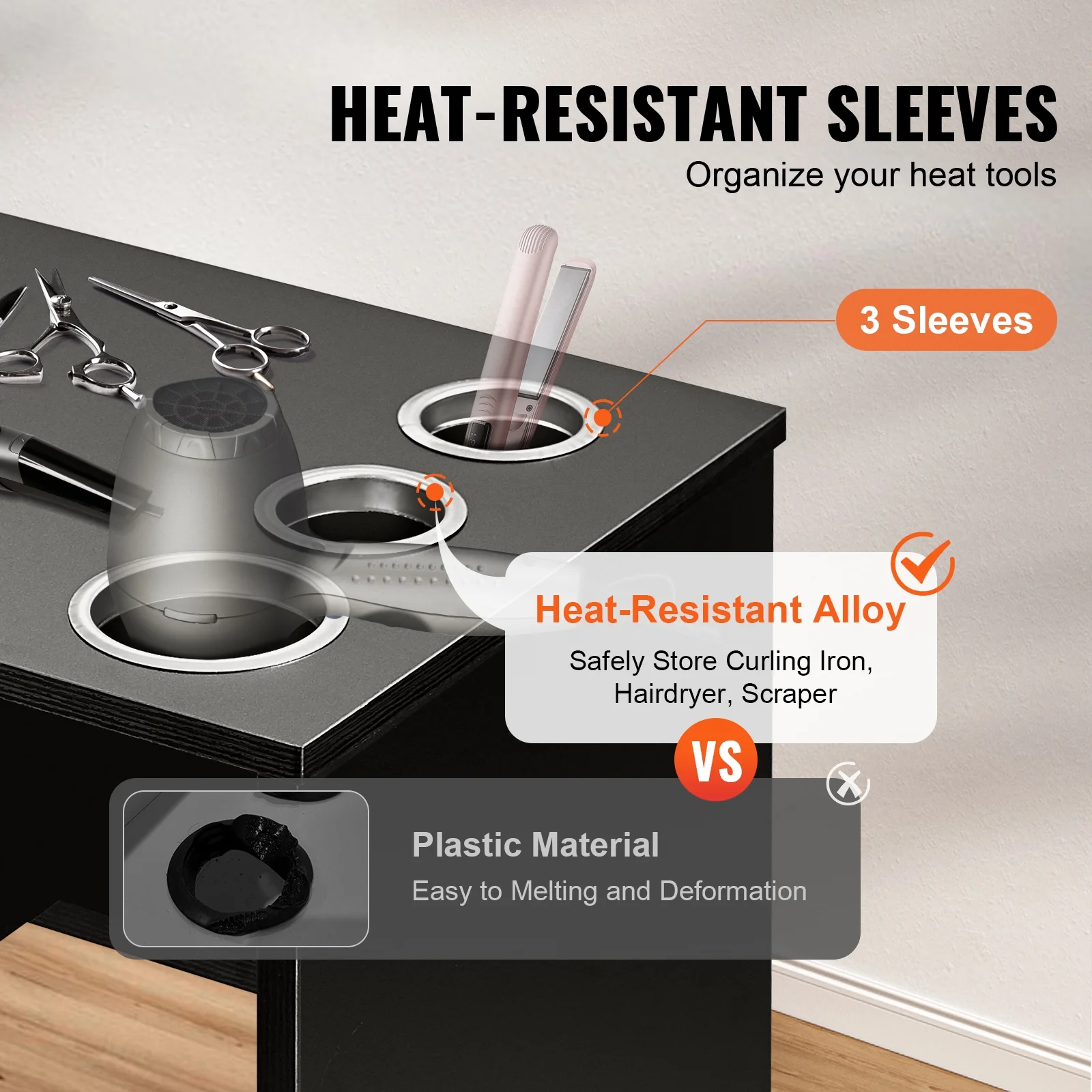 2025 SKYSHALO Station de coiffure murale – Table de coiffure pour salon de beauté et spa.