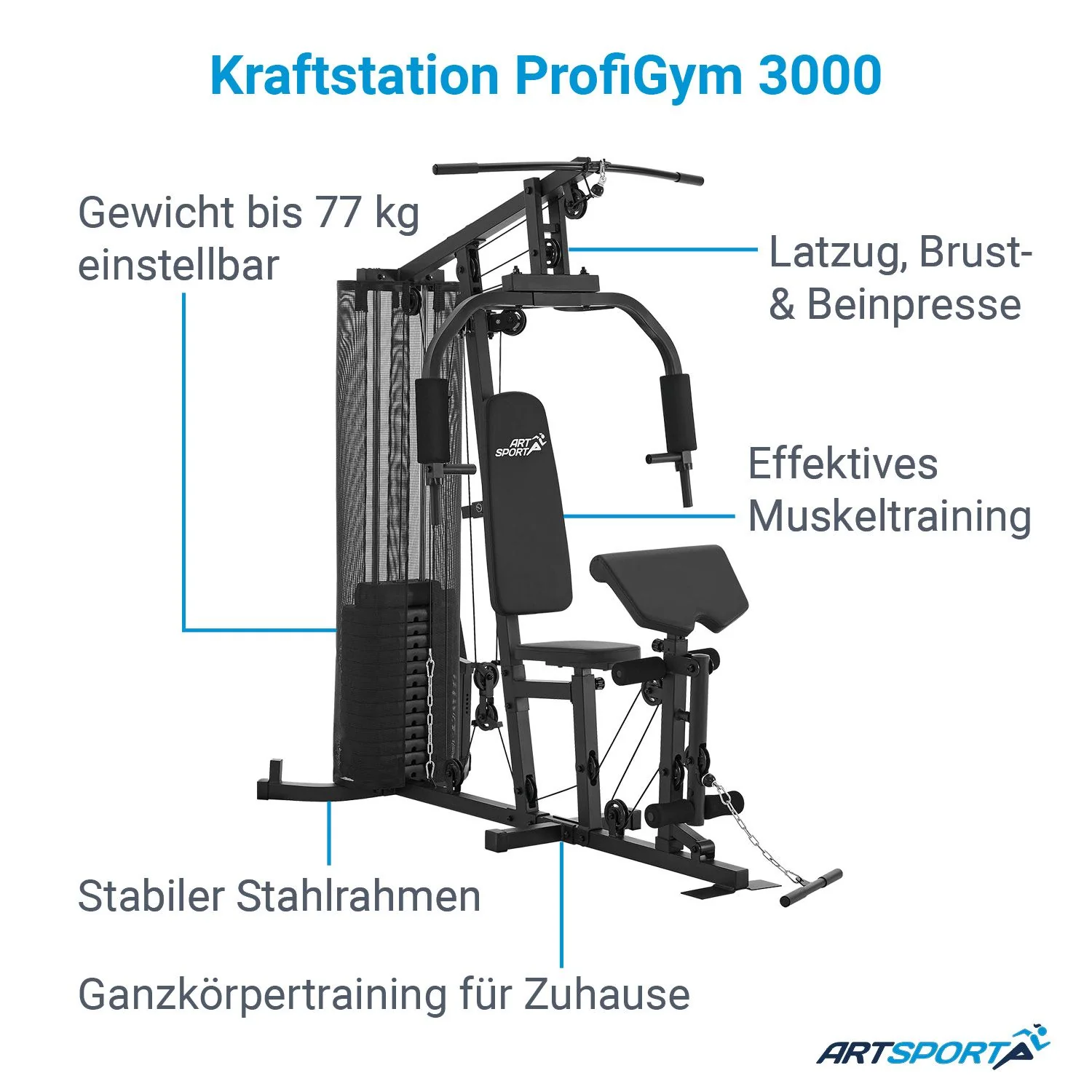 Station d'entraînement de musculation ProfiGym 3000 (2025)