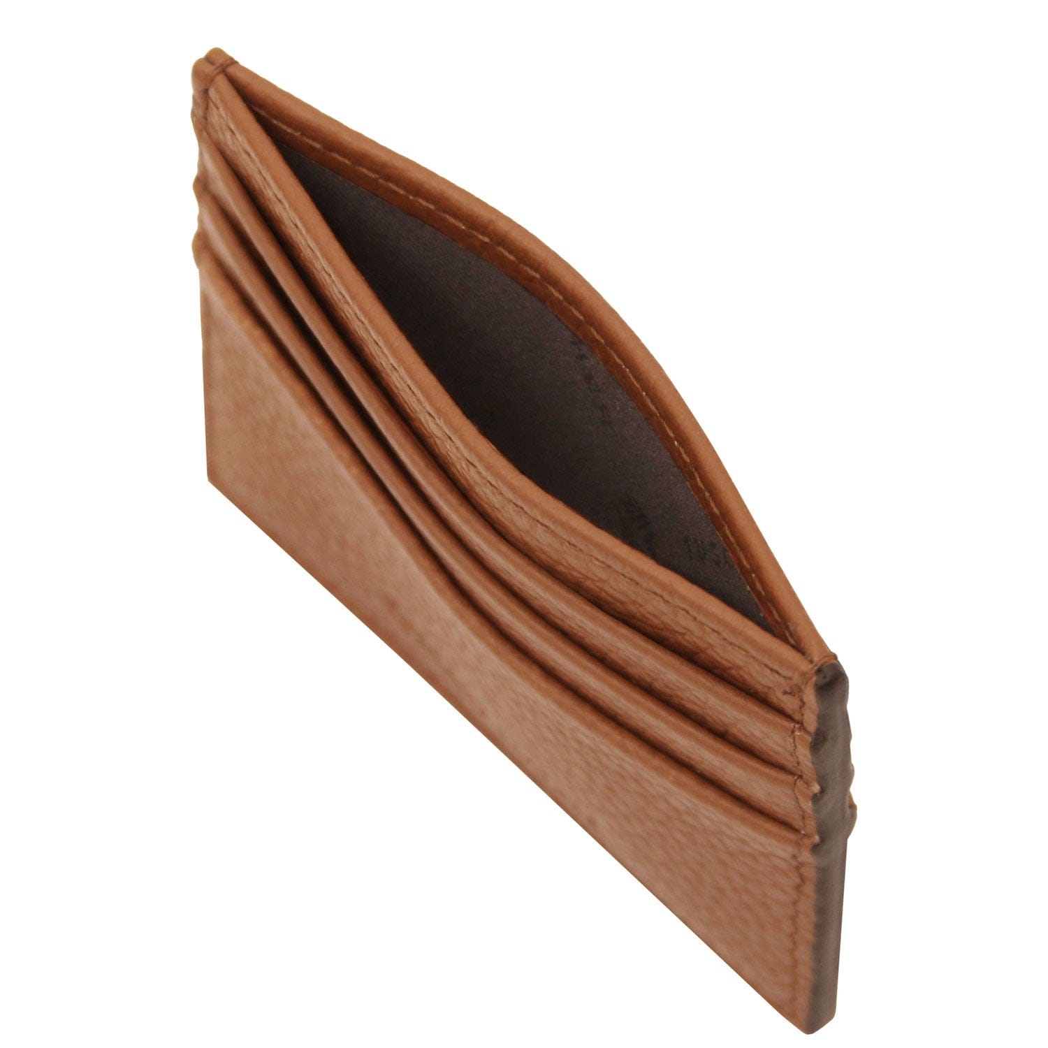 Leather card holder - 6 cards, pebbled leather | TL142472