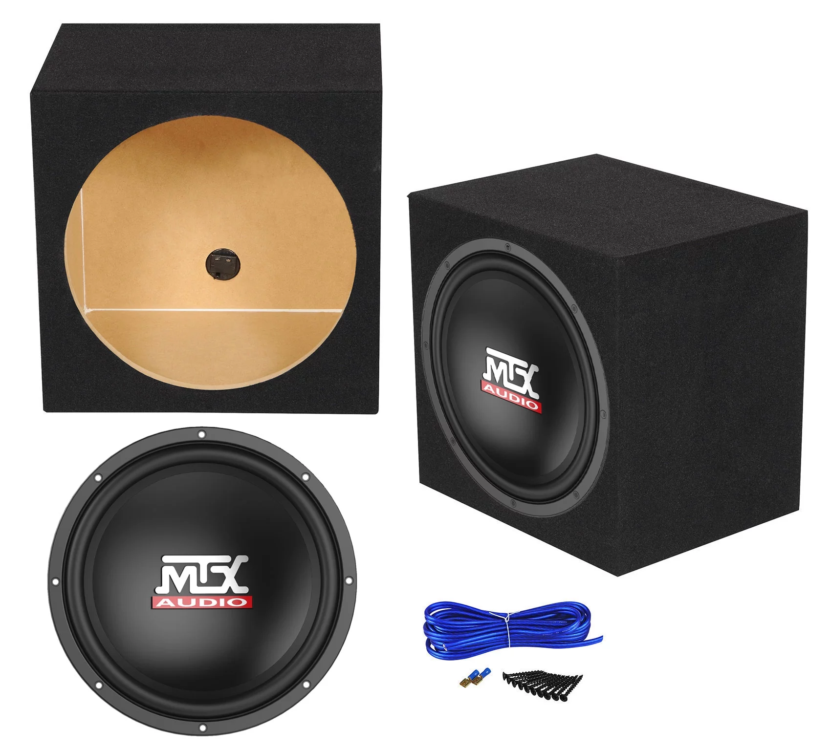 2025 MTX Terminator TN12-02 12-tommer bilsubwoofer. 400 watt. Med vandtæt kabinet.