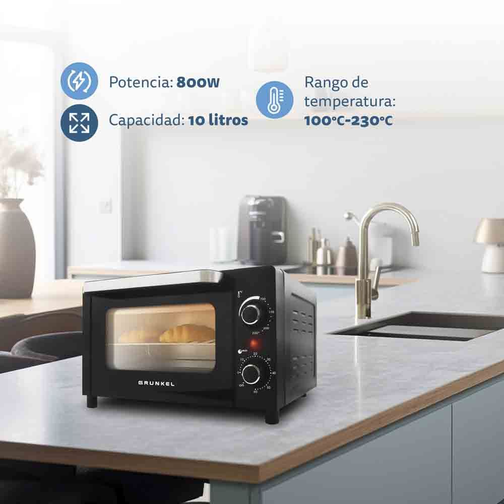 10-Liter-Multifunktions-Elektro-Mini-Tischbackofen – HR-10mini – 1600 W – Schwarz