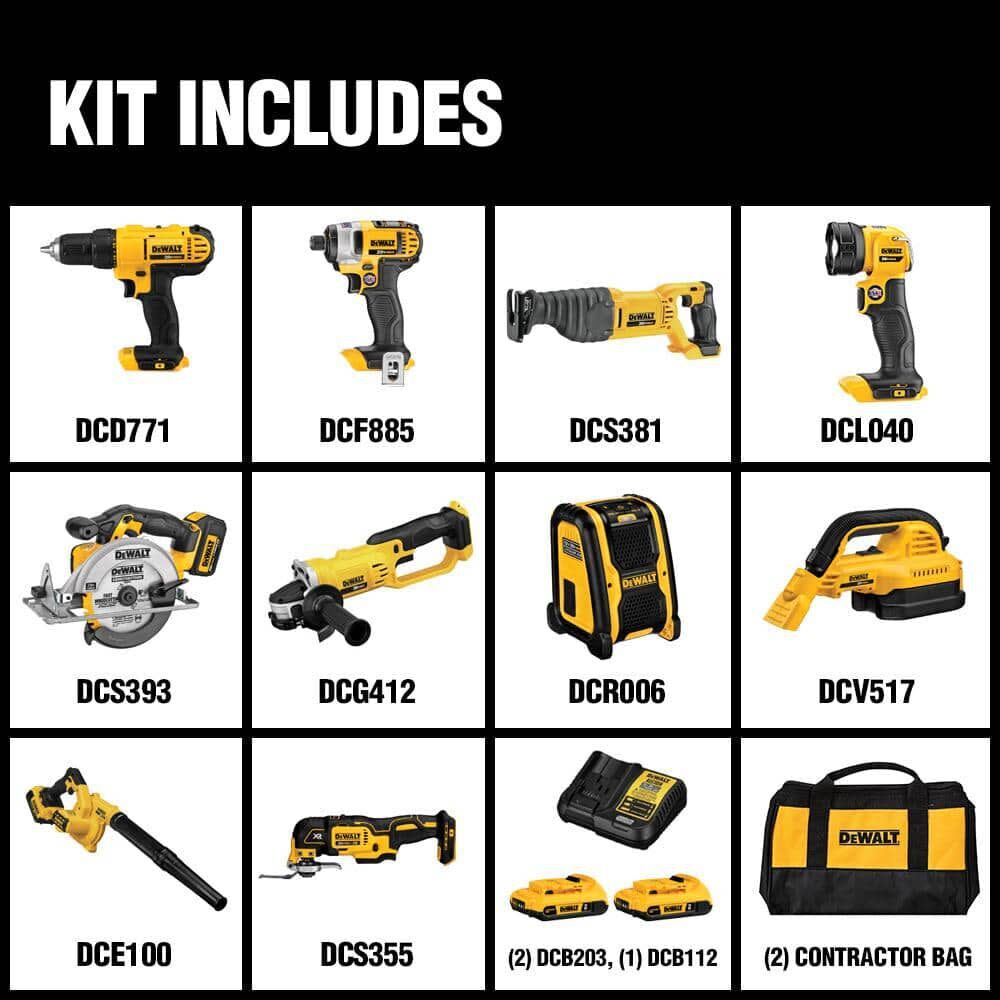 2025 DEWALT 20V MAX 10 værktøjskombinationssæt DCK1020D2