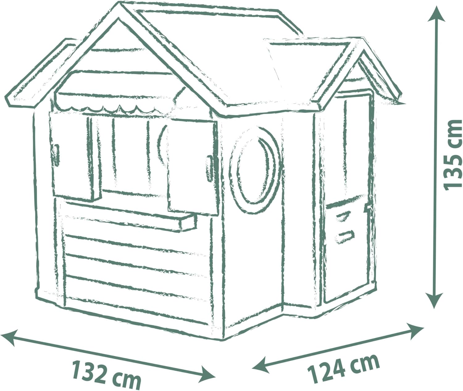 Smoby Life Gartenhaus – Kinder-Spielhaus zum Gärtnern – Inklusive Pflanzgefäß, Vogelfutterhaus, Werkzeug und Zubehör – UV-Schutz – Recyceltes Material – Ab 2 Jahren (7600810408)