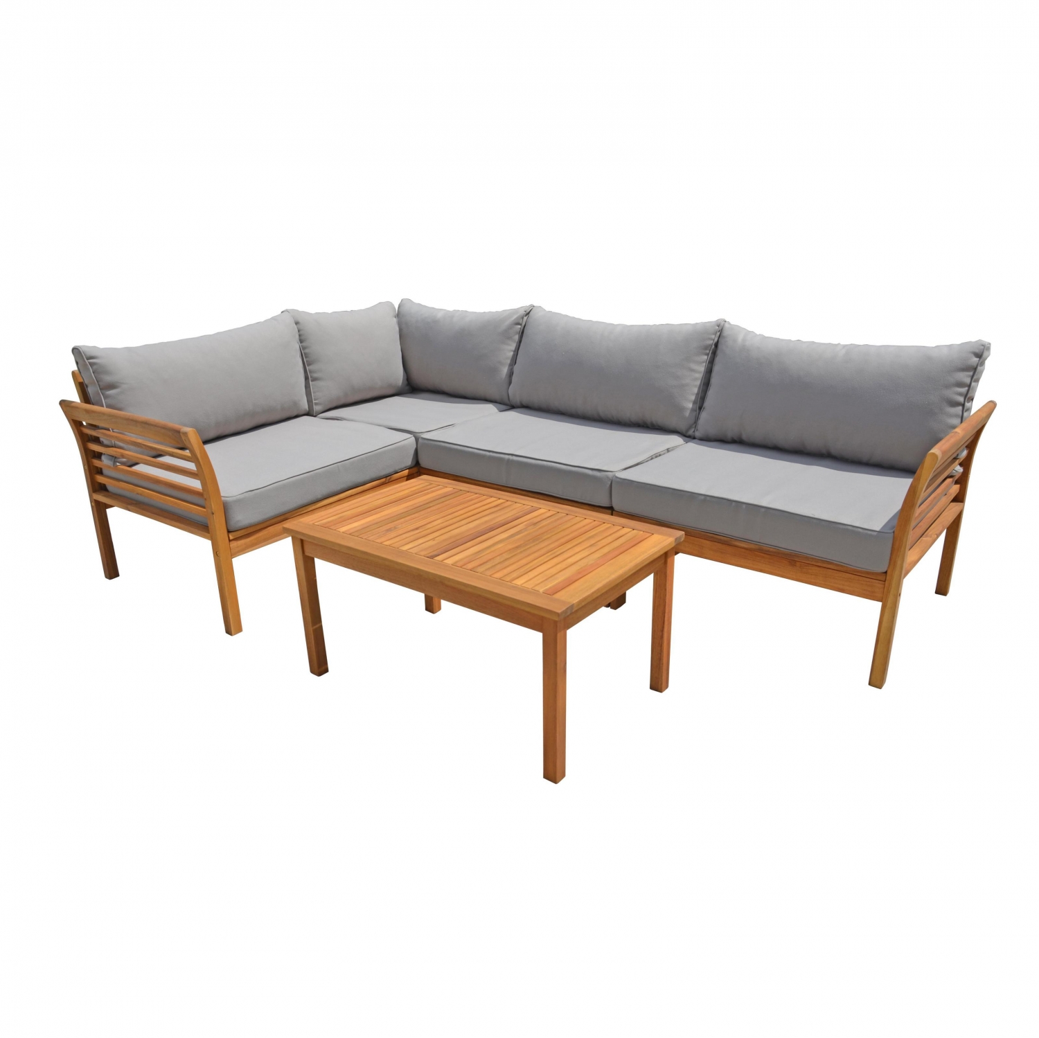Bali Eck-Gartenmöbelset + Akazienholztisch