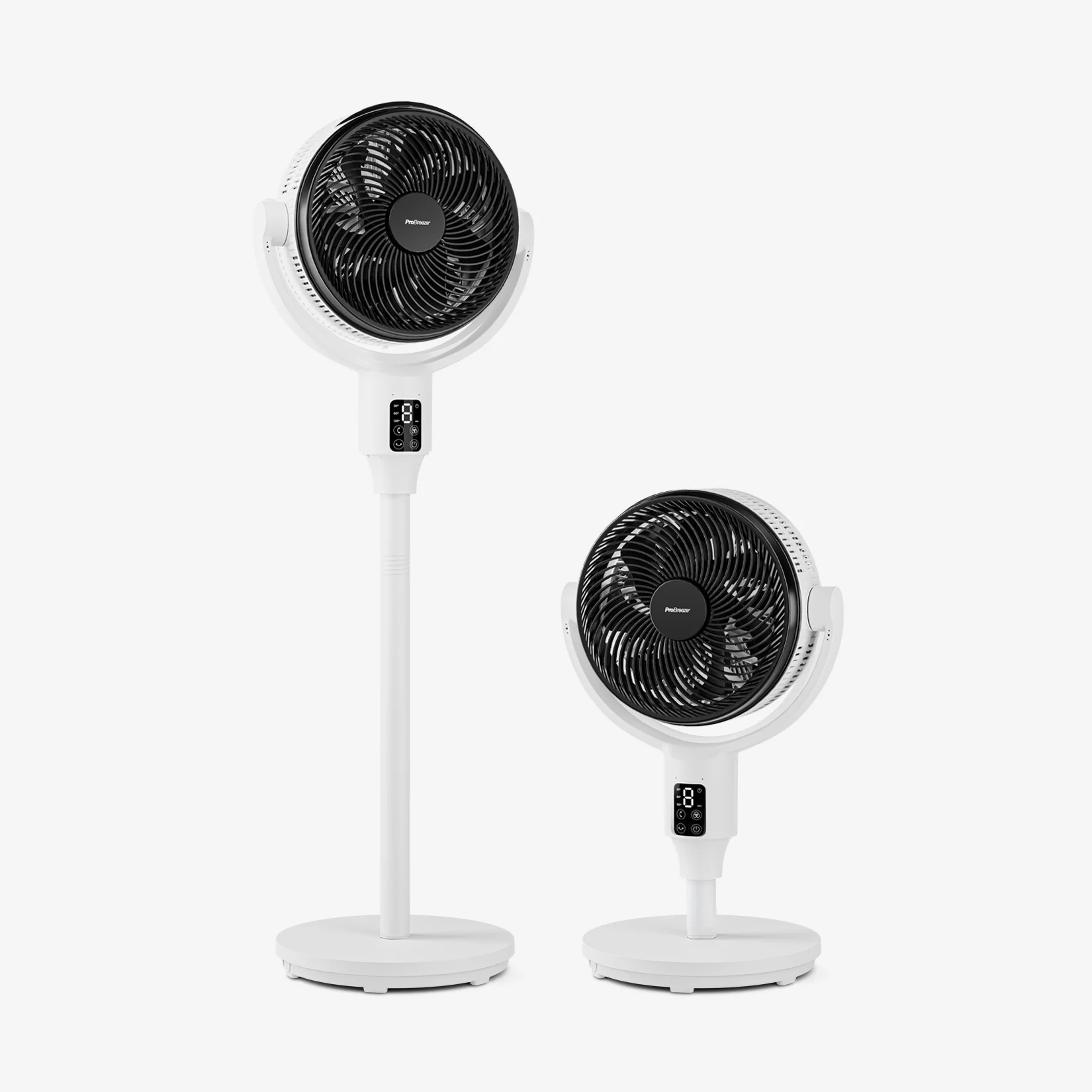 Ventilateur sur pied hybride AirFlo Plus™ 44 (2025) – Circulateur d'air ultra silencieux – Blanc