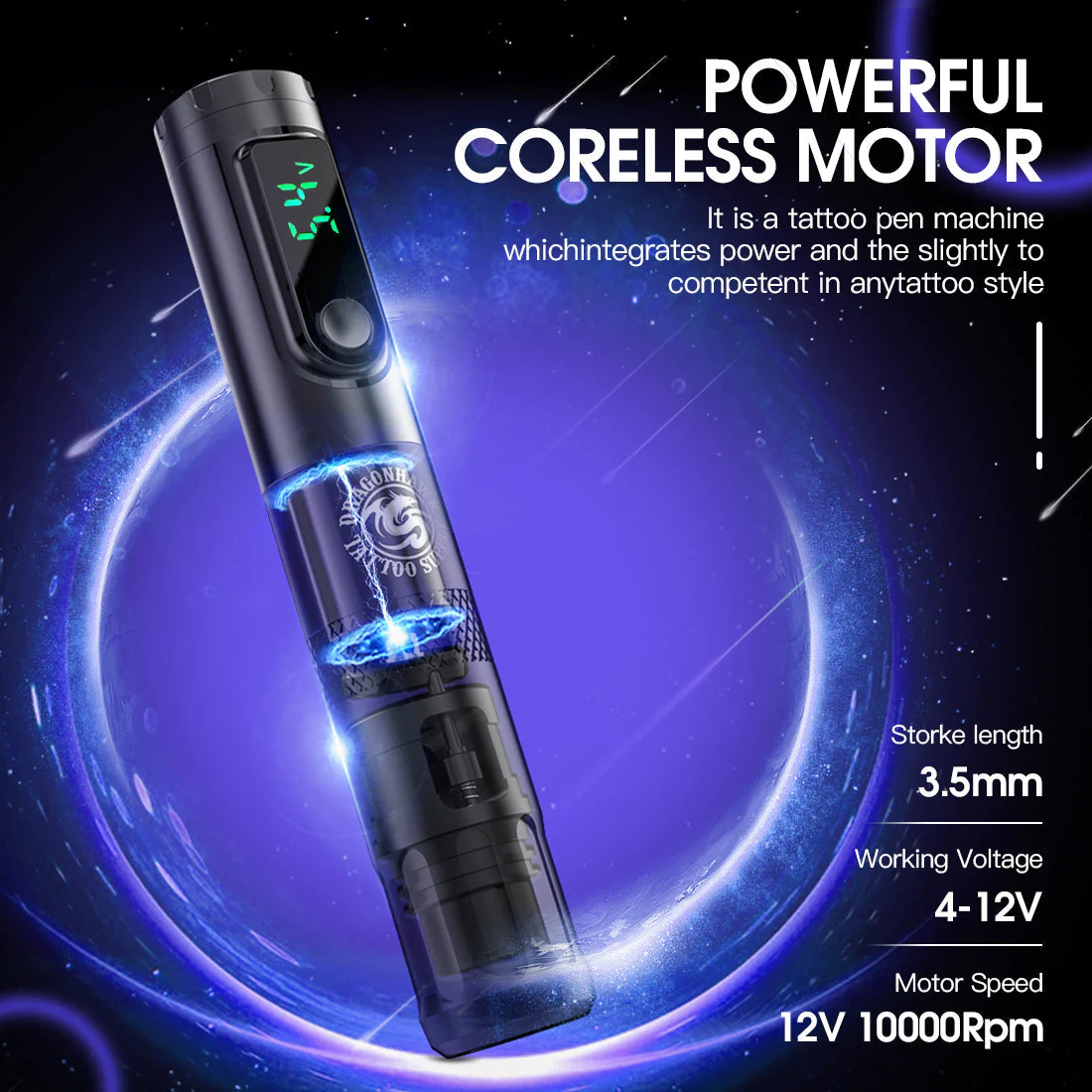 Dragonhawk X4 Pen Kabellose Tätowiermaschine