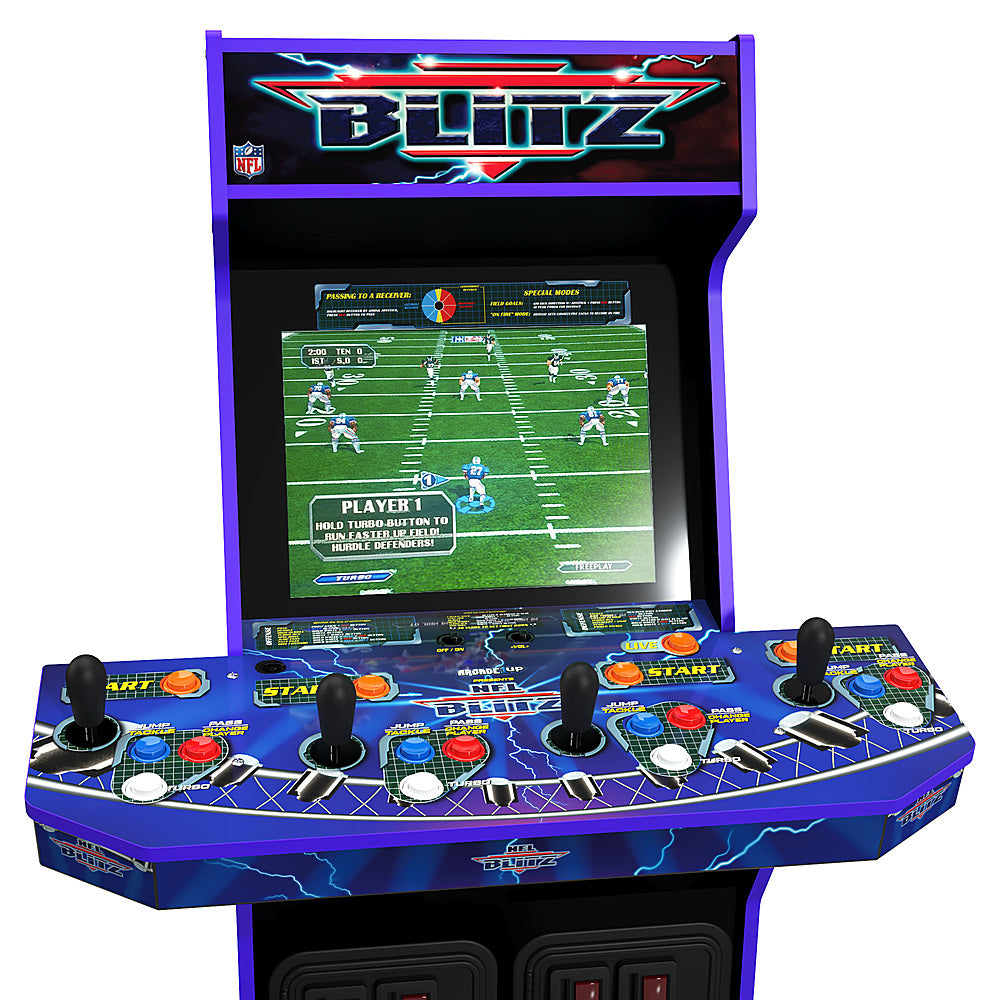 Arcade1Up – Machine d'arcade NFL Blitz avec base élévatrice et chapiteau lumineux – Multicolore