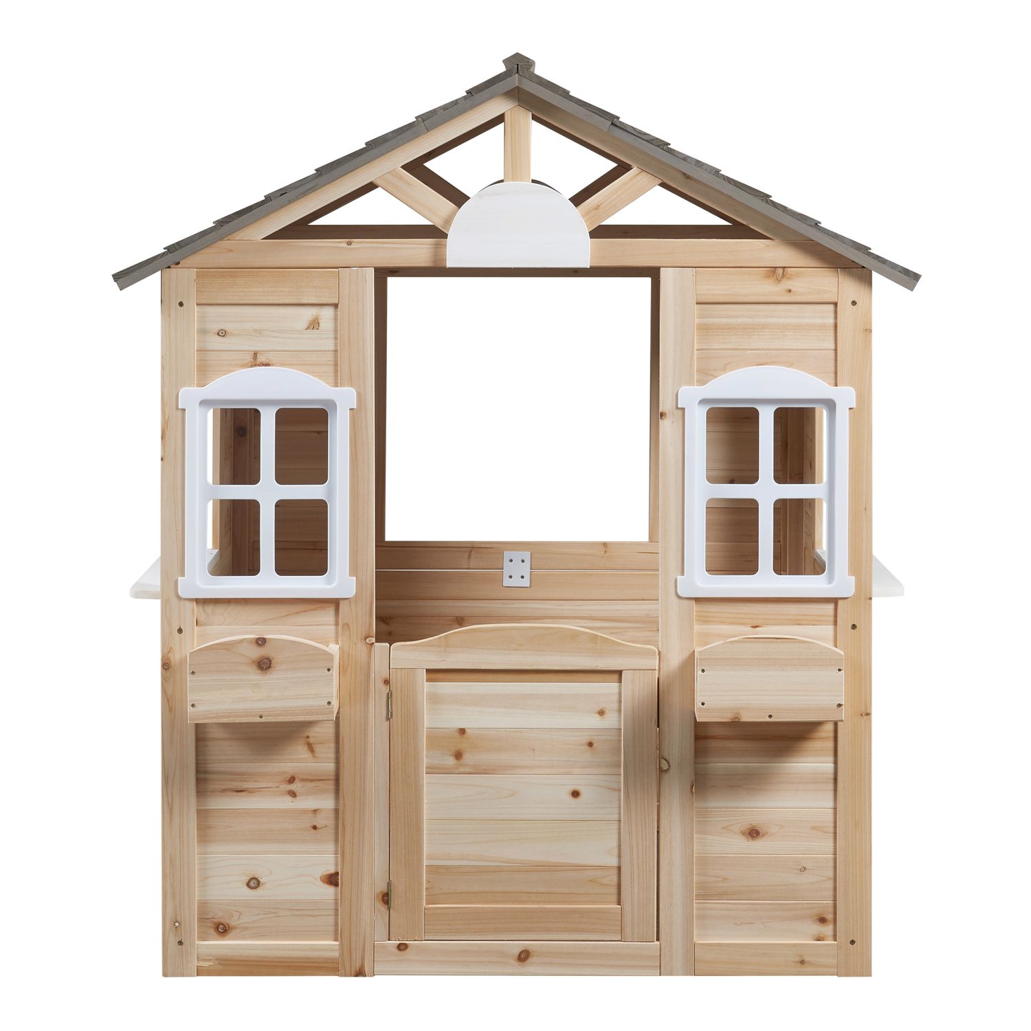 Acciano Kinderspielhaus aus Tannenholz 131x113x97 cm - Natur [casa.pro]