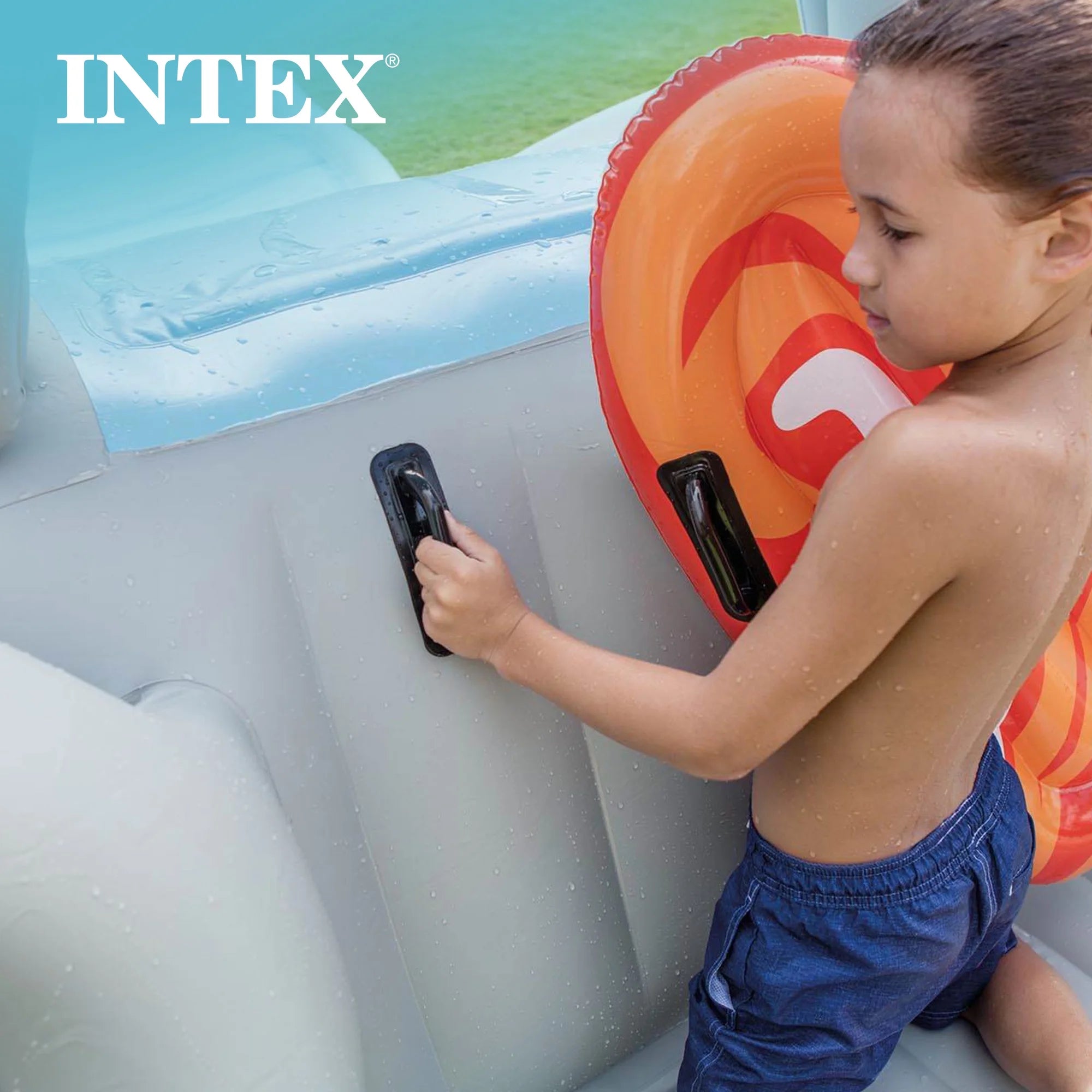 Intex Surf 'N Slide aufblasbare Wasserrutsche und 6-teiliges Reparaturset für Wasserschäden