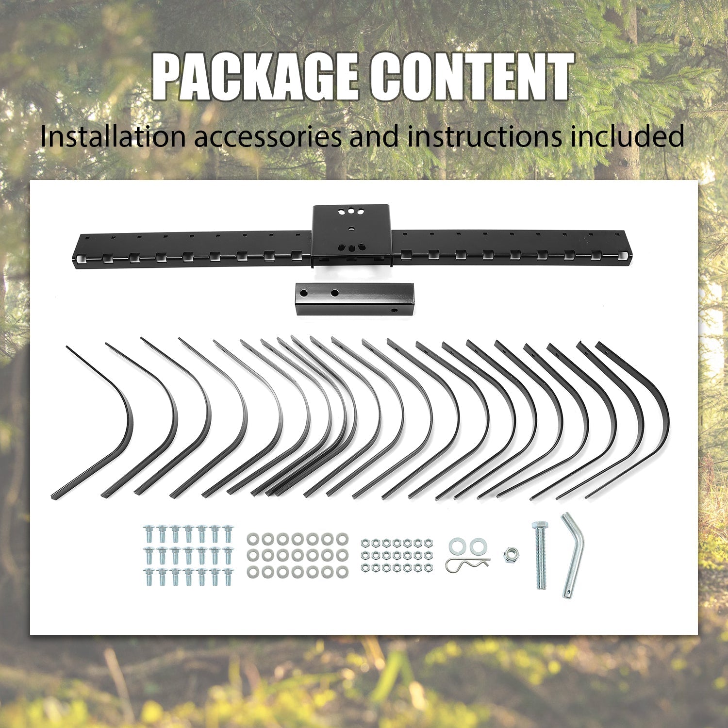 2025 Kojem 60-tommer landskabsrive til rengøring af stier, strande og haver med ATV, UTV, SxS, 48 eller 60-tommer værktøjsbjælke og 3-punktsophæng