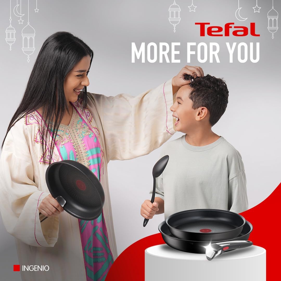 Tefal Ingenio Unlimited On – 3er-Set Töpfe (16/18/20 cm) + abnehmbarer Griff | Induktionsgeeignet, antihaftbeschichtet, mit Titanbeschichtung, Thermo-Signal, PFOA-frei, spülmaschinen- und ofenfest