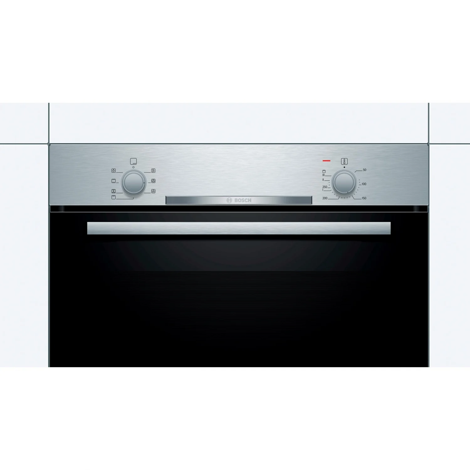 Bosch HBA510BR0 Multifunktionsbackofen, 3,6 kW, 71 l, Klapptür, 5 Kochfunktionen, Energieeffizienzklasse A – Edelstahl