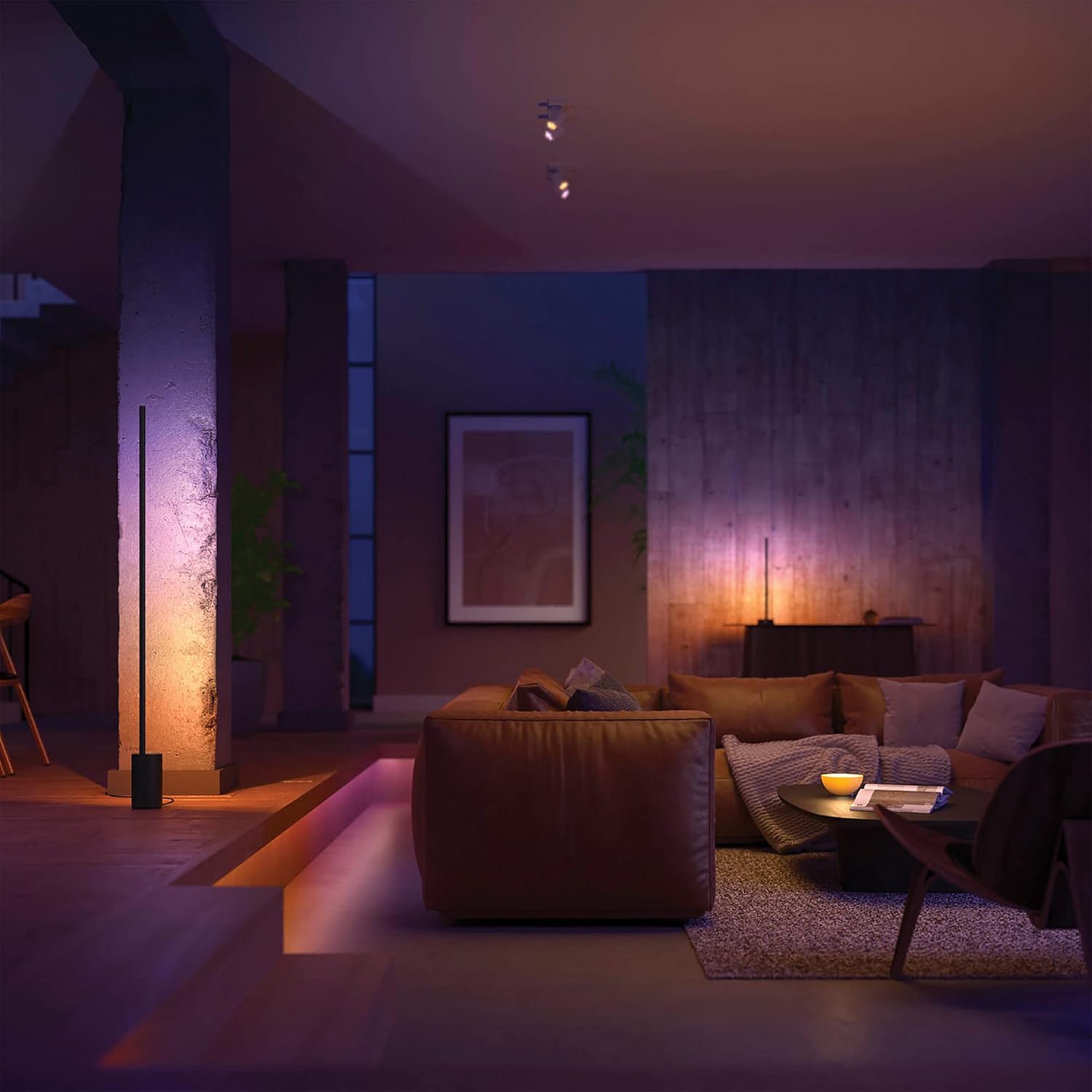 Philips Hue – Smart Lampe, Hue Signe, Gradient Smart LED Gulvlampe, Hvidt og Farvet Lys, Kompatibel med Alexa og Google Home, Hvid