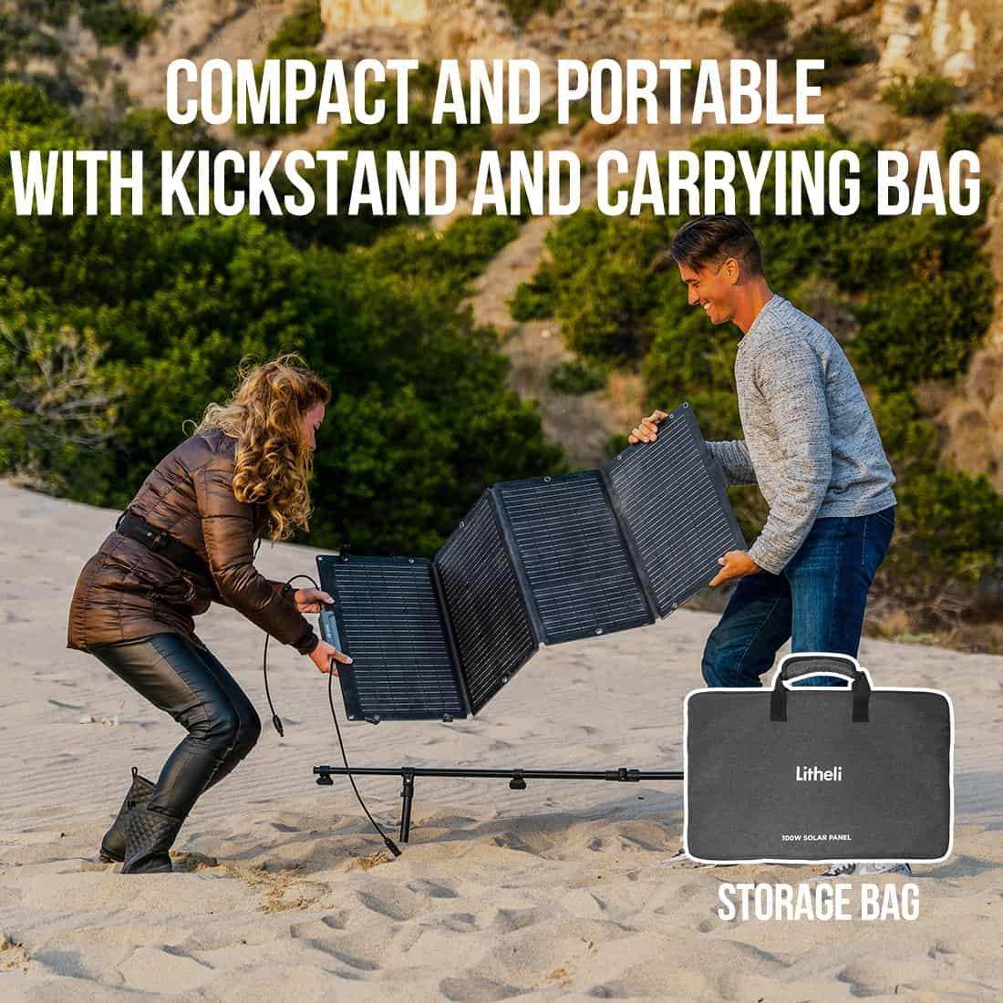 2025 Litheli 100W bærbart solpanel – Kompakt, effektivt og holdbart
