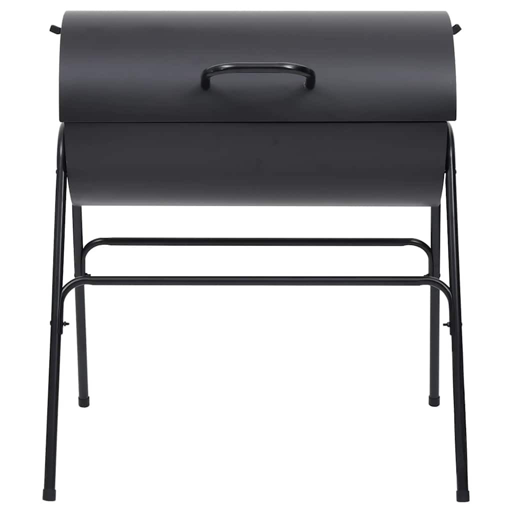 Fassgrill mit 2 Grillrosten, schwarzer Stahl, 80x95x90 cm, Vidaxl