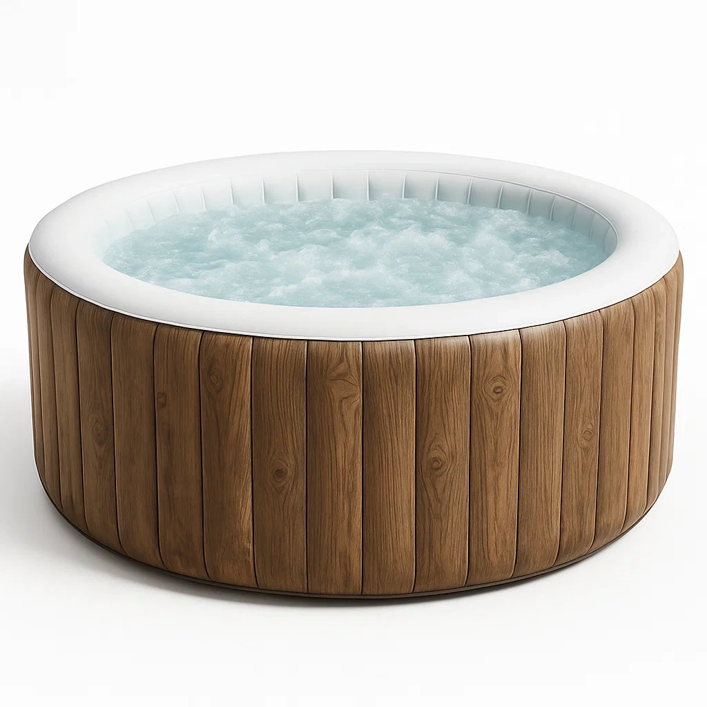 Spa gonflable rond 196 x 196 x 71 cm pour 4 personnes, marron/blanc, AXwWuBX343Xb
