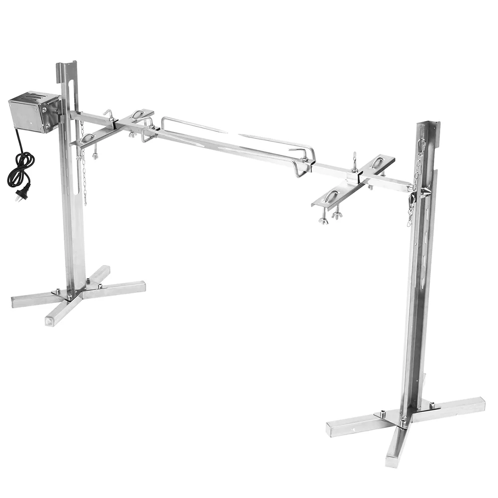 INTSUPERMAI roterende spyd i rustfrit stål med stativ, elmotor og 40 kg kapacitet til lam