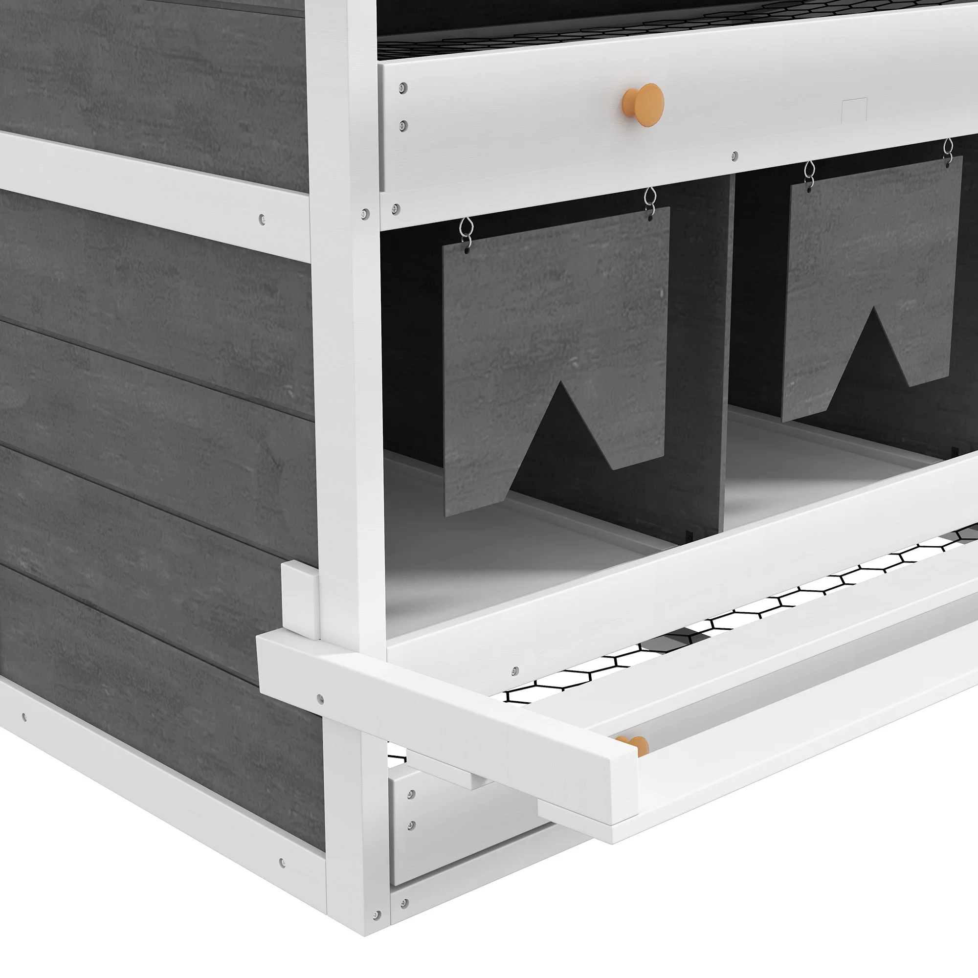 PawHut Kyllingerede med 2 æggekammer og 8 æggebakker