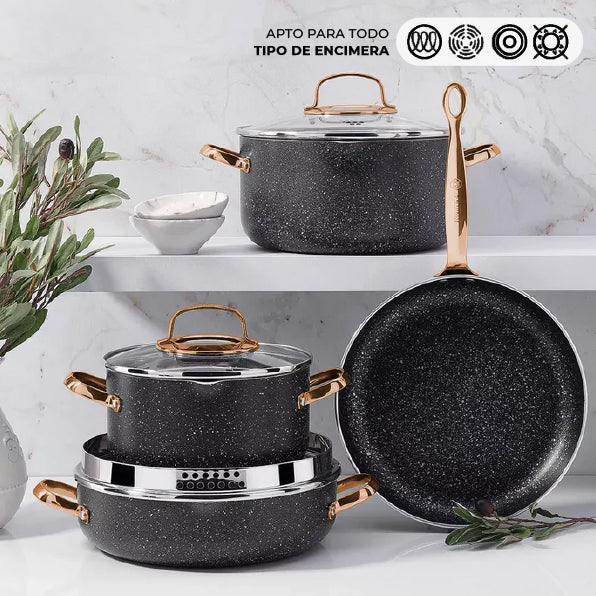 2025 Galaksi Rose Gold 7 dele køkkengrej sæt A1372 KORKMAZ