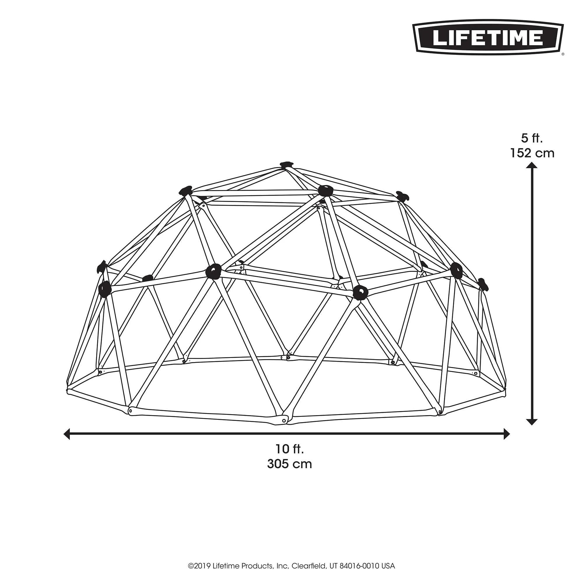 Dôme d'escalade d'extérieur pour enfants Lifetime, 1,5 m de hauteur x 3 m de largeur, rouge et bleu (101301)