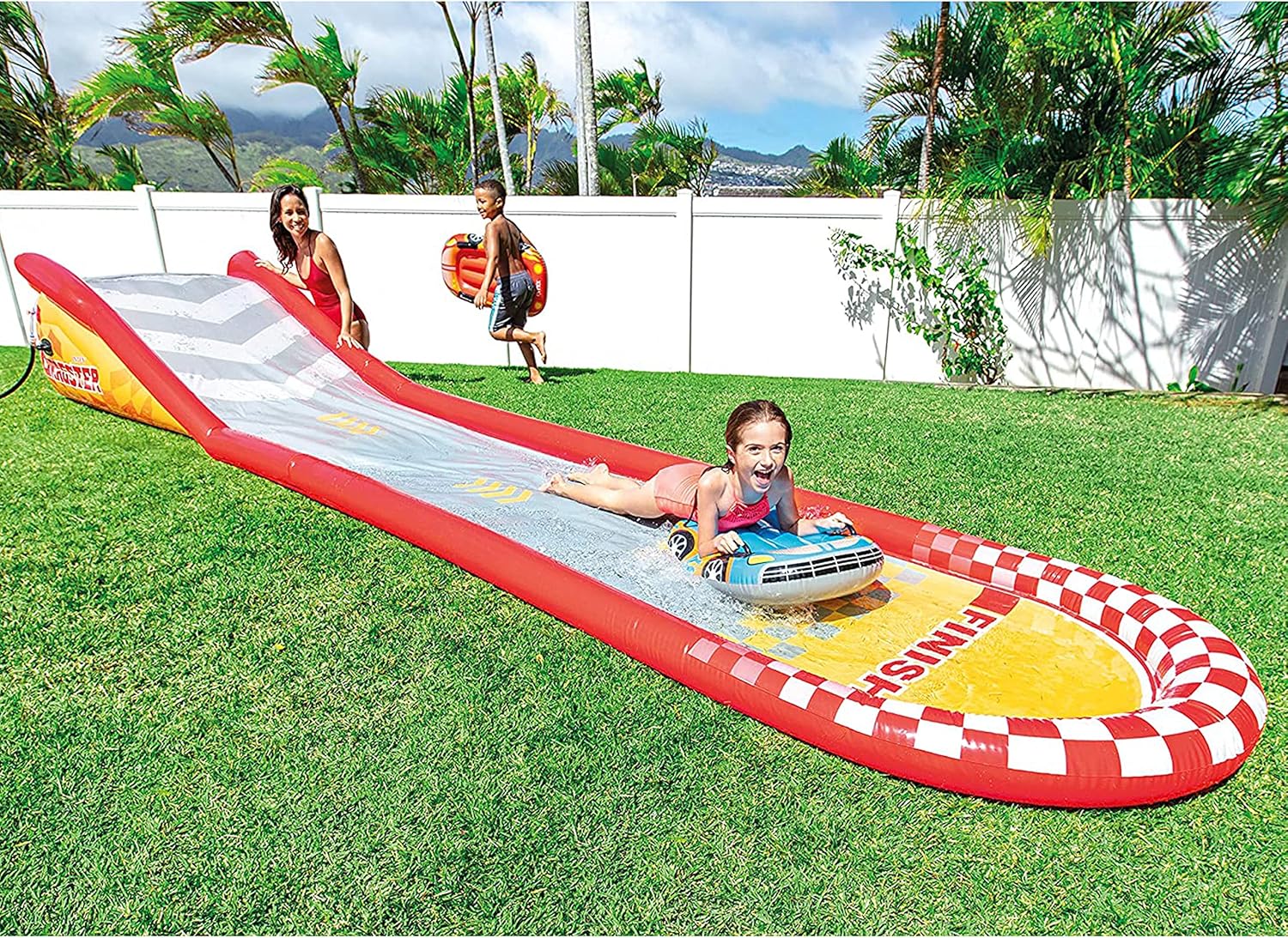 Intex Jungle Adventure Oppusteligt Legeområde – Pool med Rutsjebane og Vandlege til Børn