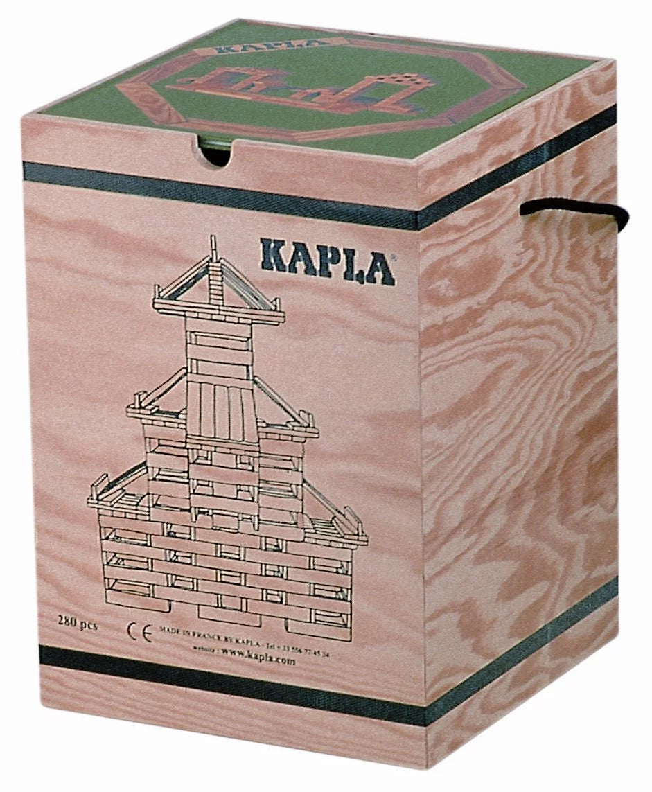 KAPLA 280-teiliges Bausteinset mit fortgeschrittenem Tier- und Architekturbuch in Rot