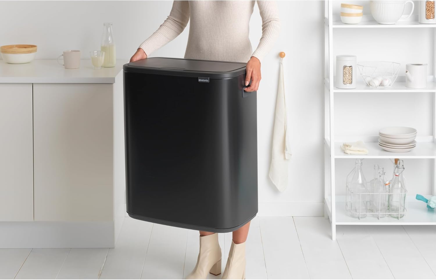 Brabantia Abfalleimer, Stahl matt, Anti-Fingerprint, 2 x 30 l