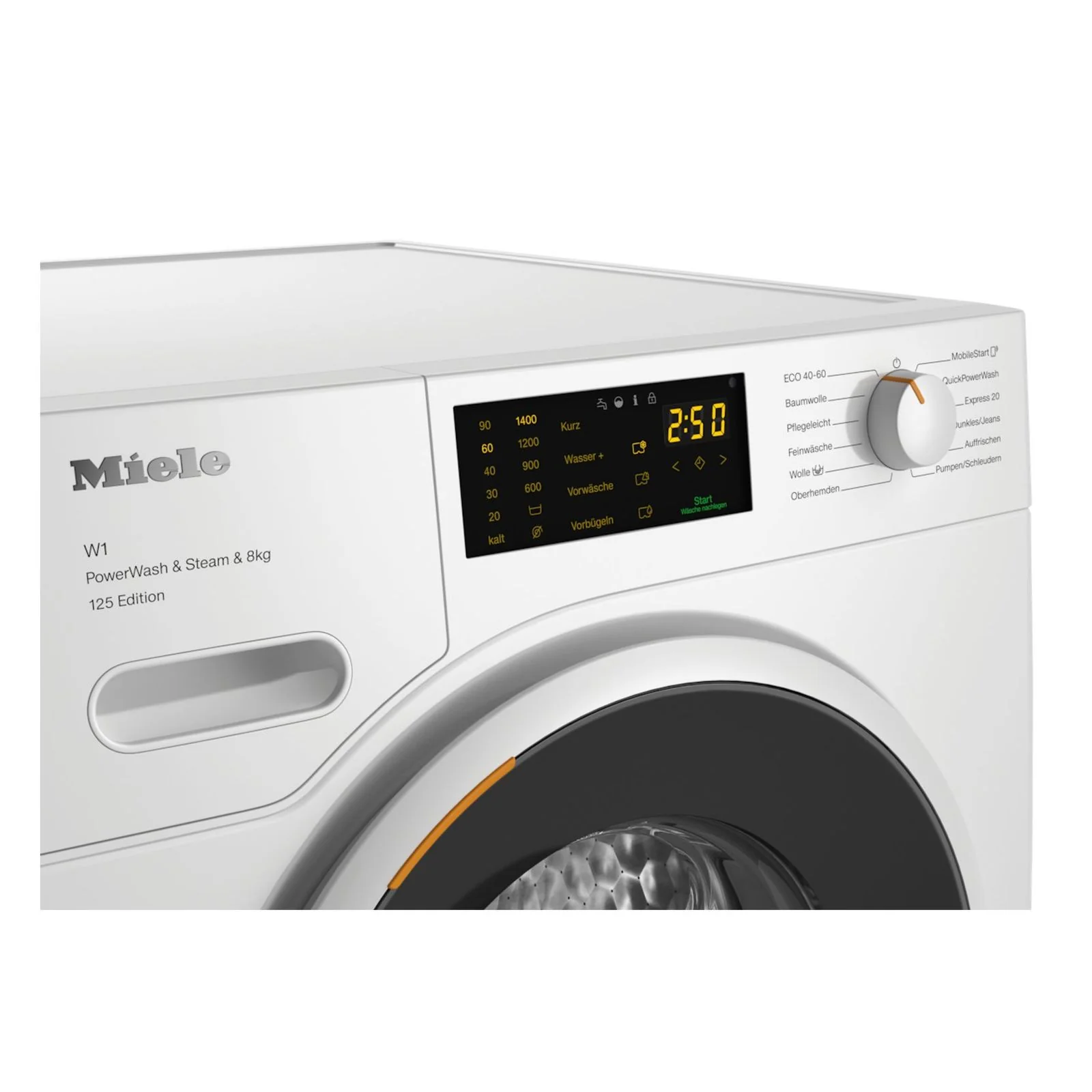 Miele WWB380 WPS 125 Edition Frontlader-Waschmaschine, 8 kg, 1400 U/min, Weiß, Baujahr 2025