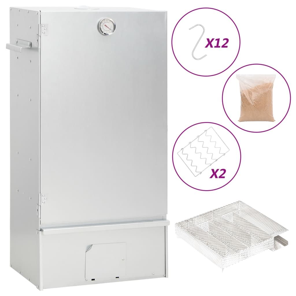 VidaXL BBQ-Smokerofen mit Kaltrauchgenerator, verzinkter Stahl