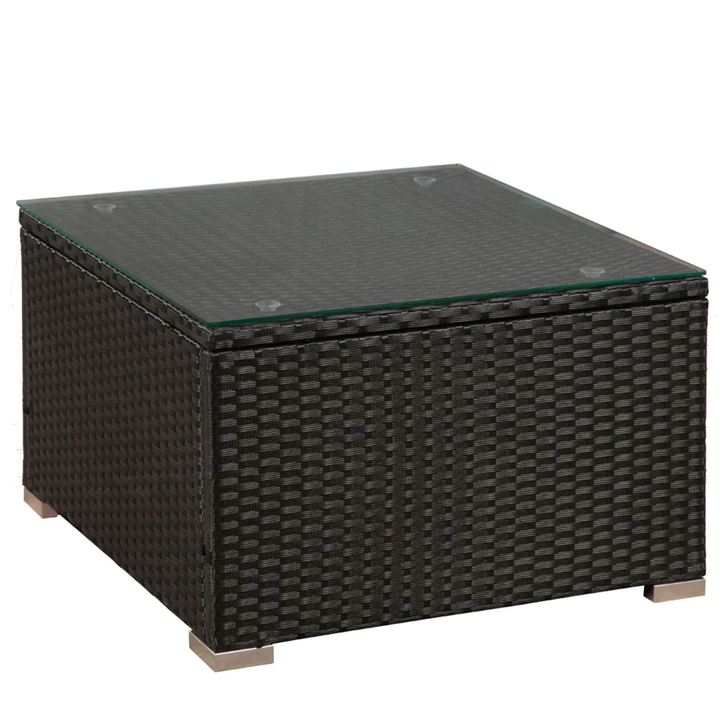 Ensemble de jardin en résine tressée Punta Cana M 2025, noir avec coussins gris