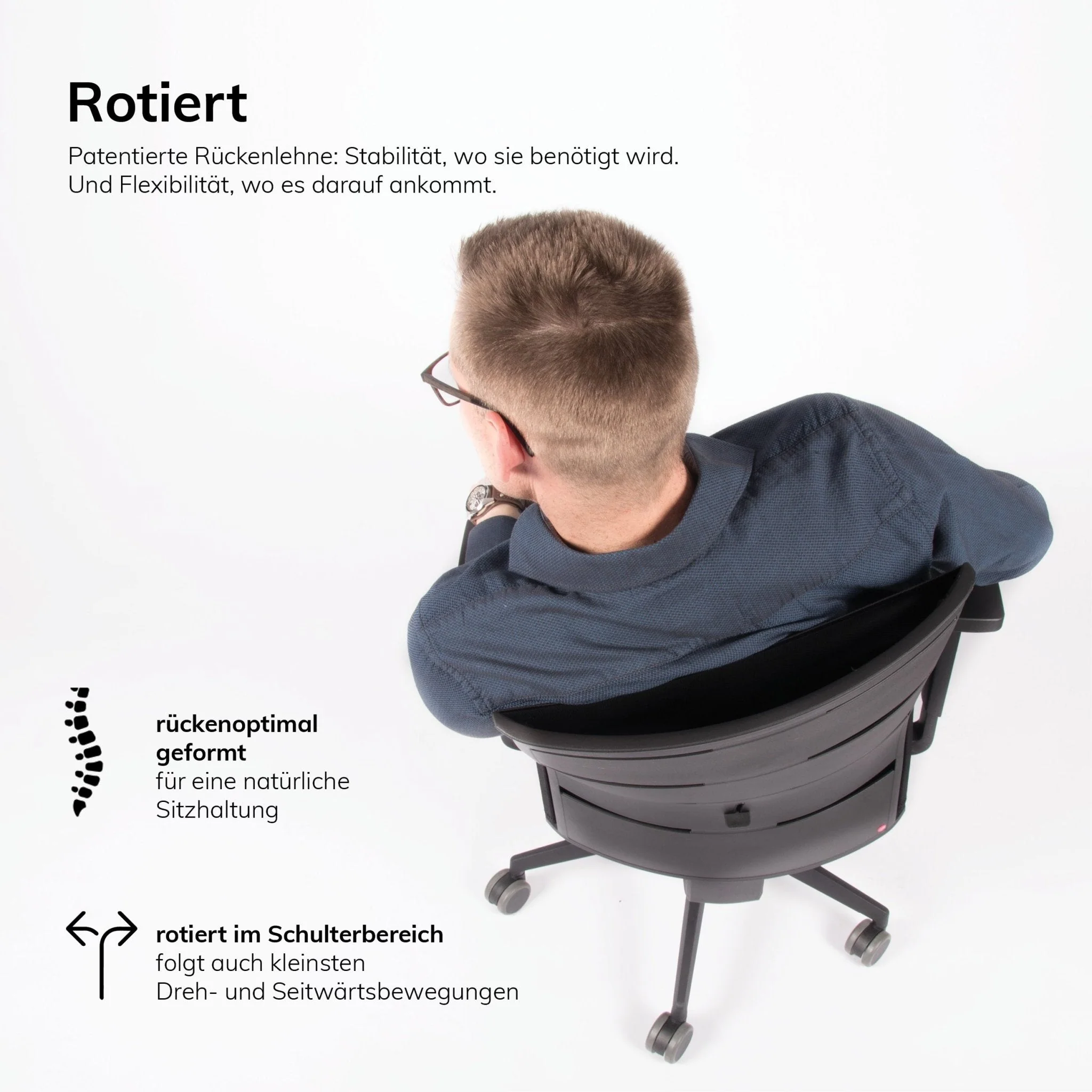 Slow Agilis MT12 Ergonomischer Bürostuhl mit schwarzem Kreuzfußkreuz – 30 Jahre Garantie – Hergestellt in Deutschland