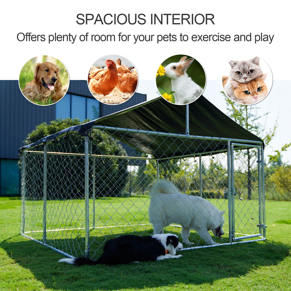 Enclos extérieur Petony 2025 pour chiens – Cage. Parc à jeux fermé pour chiens avec grillage galvanisé haute résistance et toit imperméable et résistant aux UV.