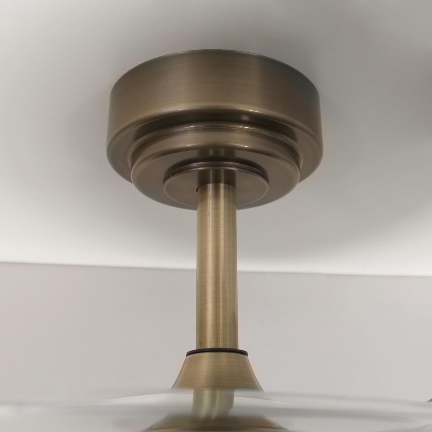 Wonderlamp – Mini ventilateur de plafond LED Pearl avec pales rétractables, moteur CC silencieux, 3 températures de couleur réglables, 46 W, blanc