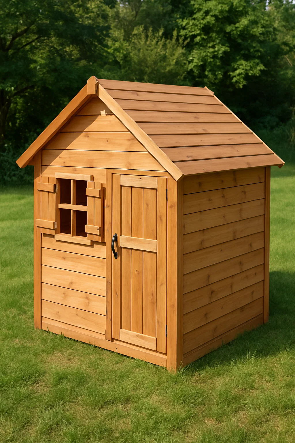 Cabane de jardin en bois naturel pour enfants, 94 x 118 x 145 cm, drvlmUP66Sv