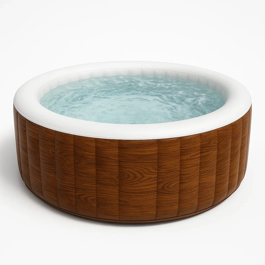 Spa gonflable, 150 x 150 x 71 cm, 4 personnes, rond, coloris marron/blanc meaKSGN312tq