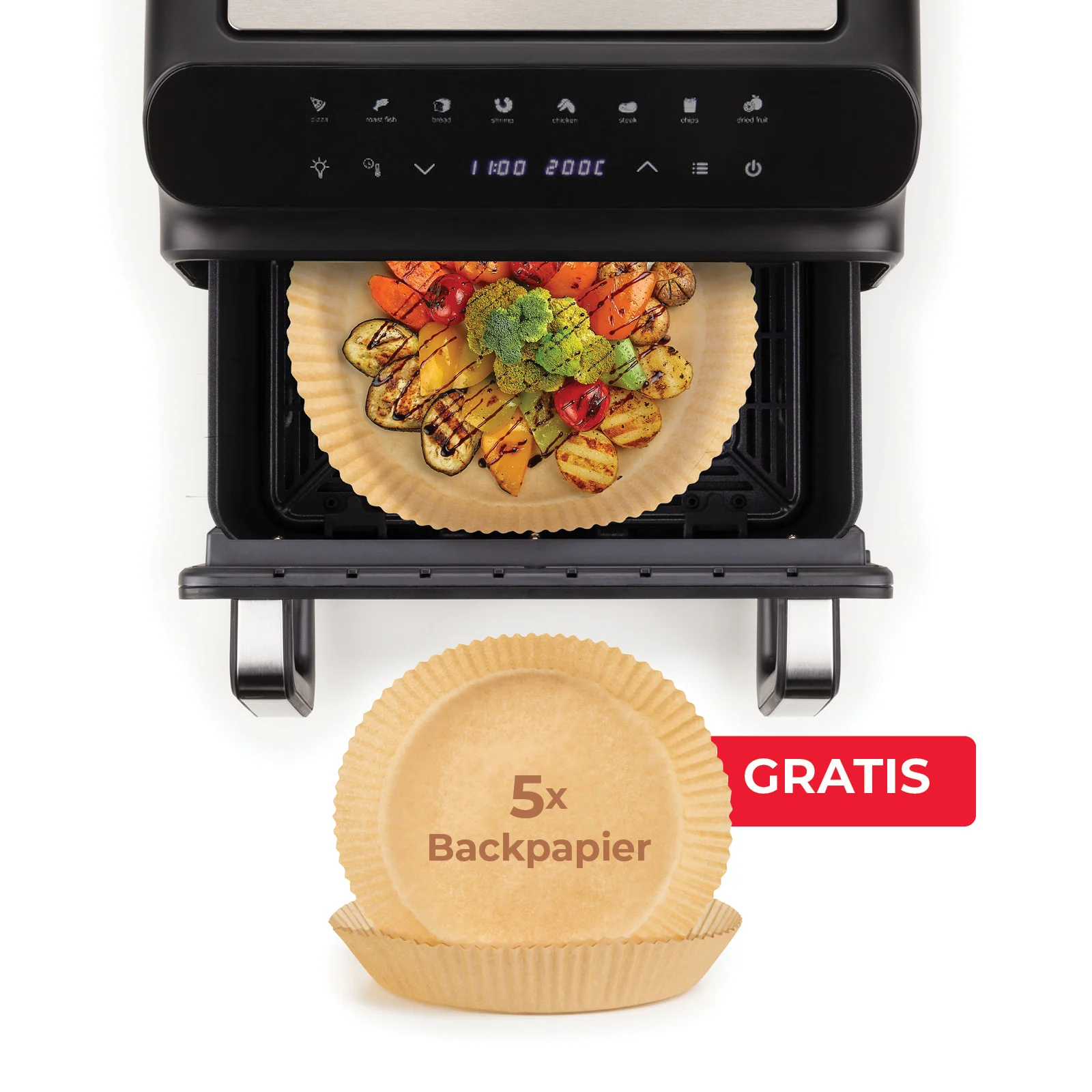 2025 Rosmarino Infinity MasterPro 5-in-1 Heißluftfritteuse – 10 l