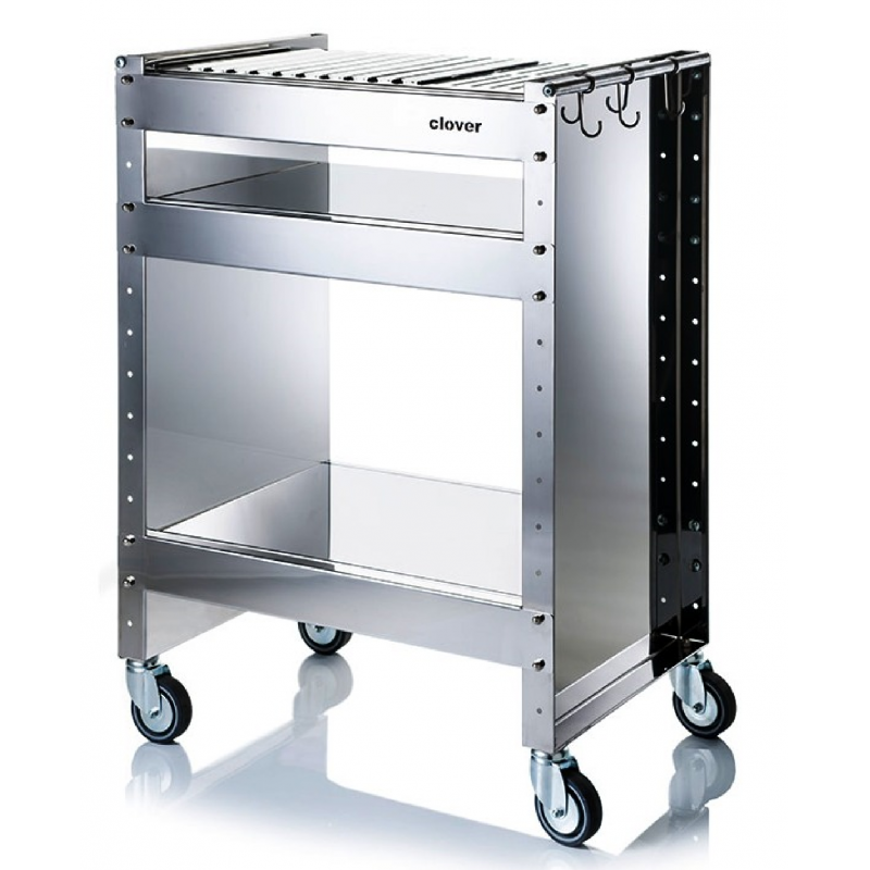 Clover Holzkohlegrill mit Rädern aus Edelstahl,