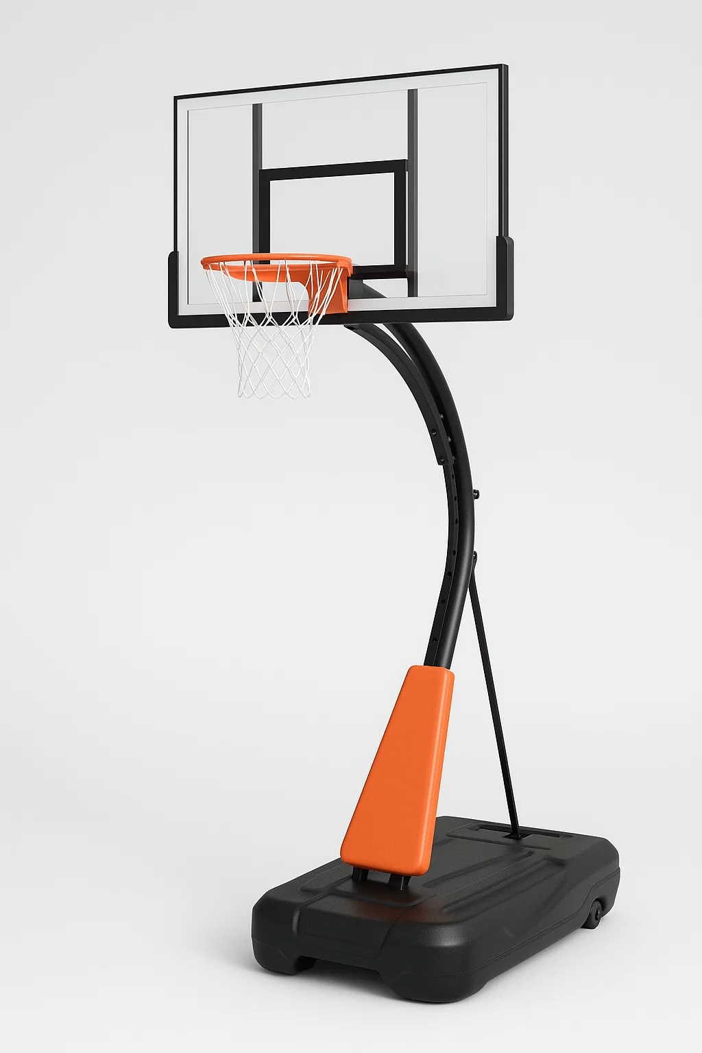 Panier de basket-ball avec base réglable, noir et orange, en acier et polyéthylène, pour usage extérieur, 115 x 75 x 310 cm DsJOCzbC94Tw