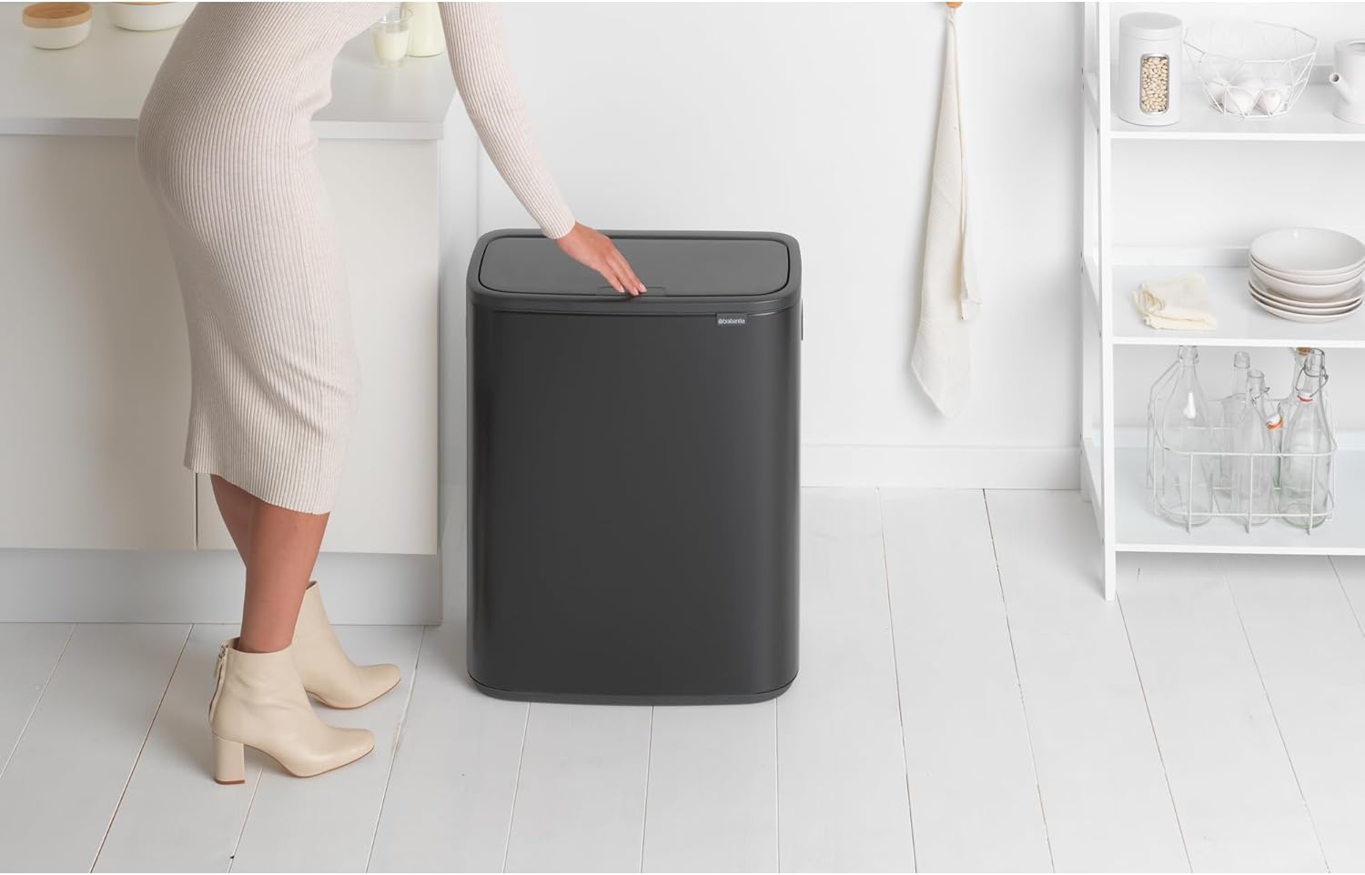 Brabantia Abfalleimer, Stahl matt, Anti-Fingerprint, 2 x 30 l