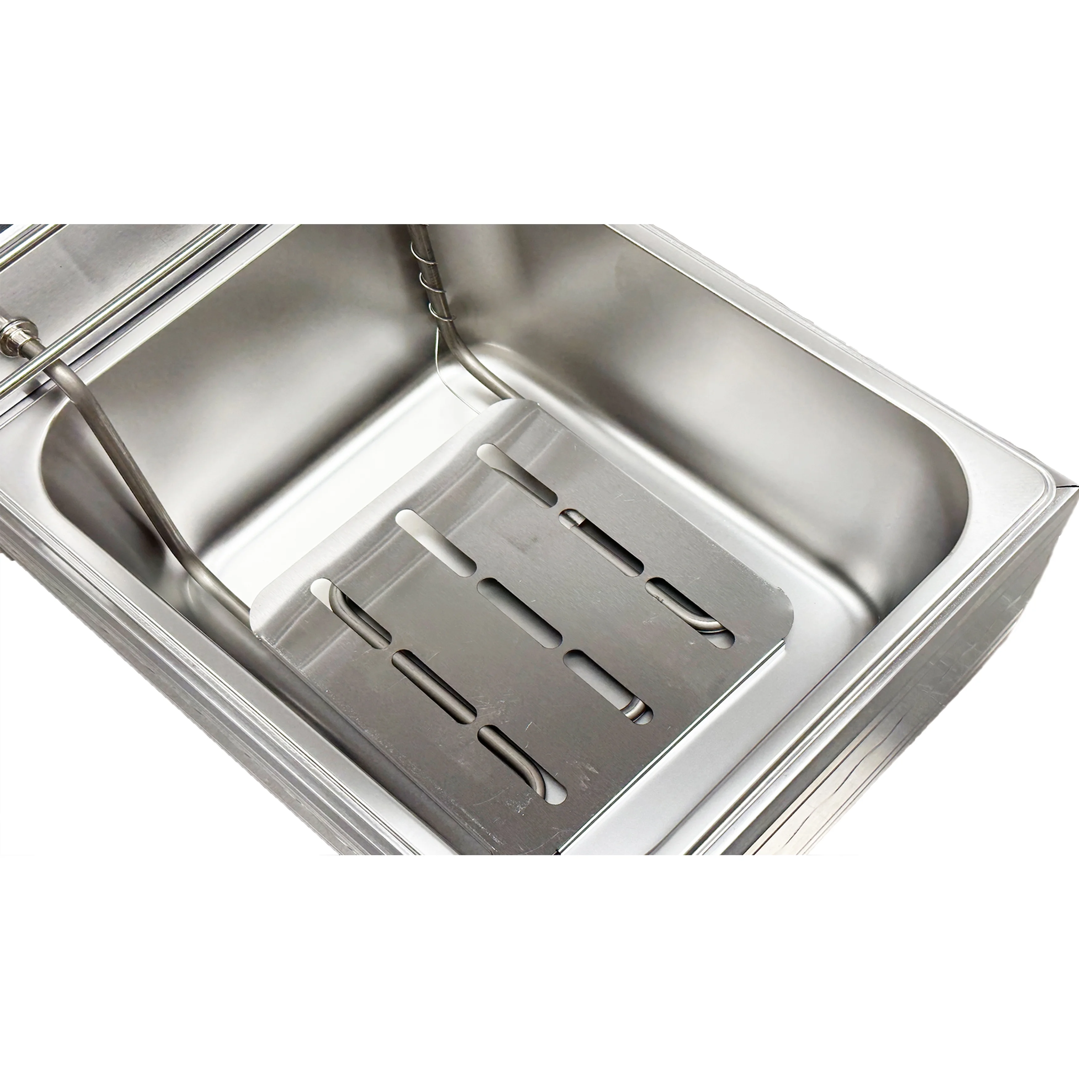 Friteuse électrique de 1600 W. Grande friteuse de comptoir en acier inoxydable. Friteuse multifonctionnelle robuste. Réservoir unique de 2,5 gallons (9,5 litres) de qualité professionnelle.