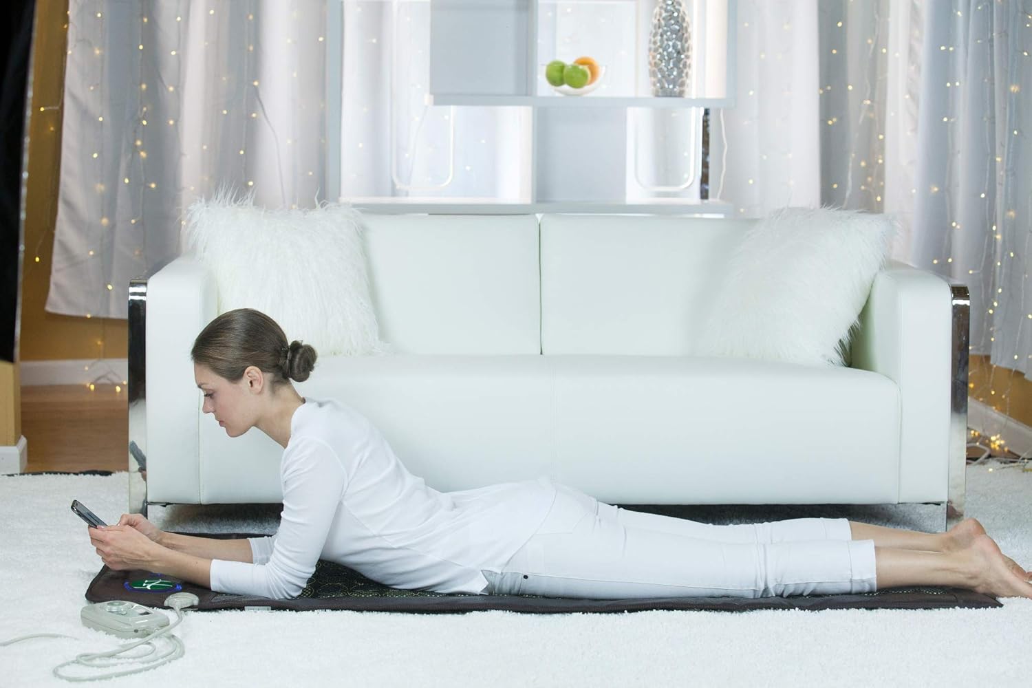 HealthyLine Ferninfrarot-Heizkissen – Jade- und Turmalin-Heißsteine ​​– Negative Ionen – Komplettes JT Mesh-Matten-Set 7224 Soft Light InfraMat Pro®