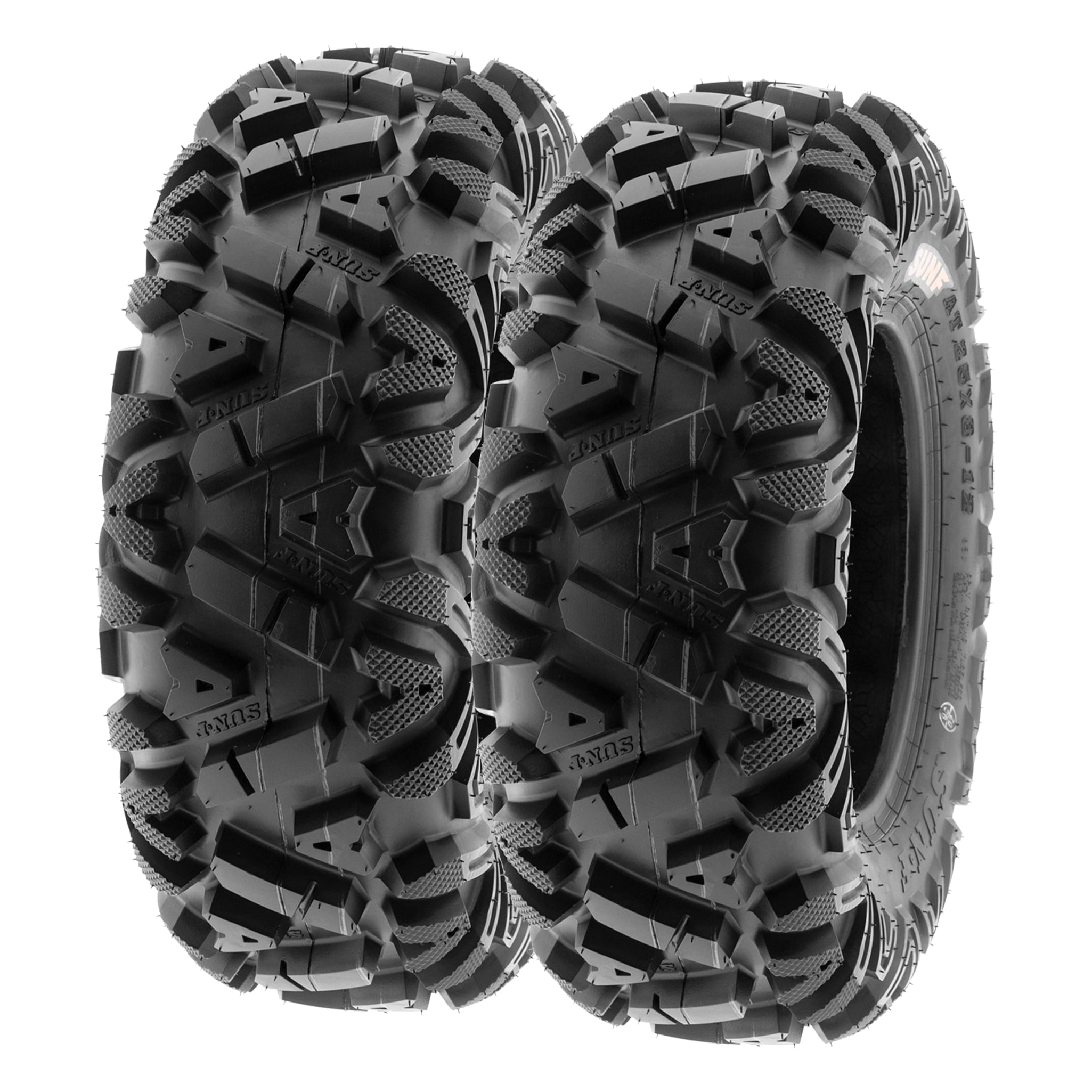 Pneus tout-terrain SunF 2025 pour VTT/SSV 25×8-12 et 25×10-12 (lot de 6) A033 | Ensemble complet de 4 pneus