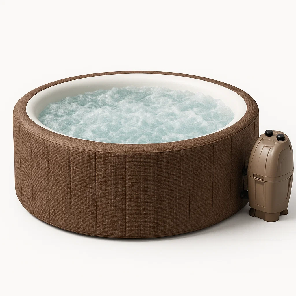 Spa gonflable, 196 x 196 x 71 cm, 4 personnes, rond, couleur marron izPktnz378dU