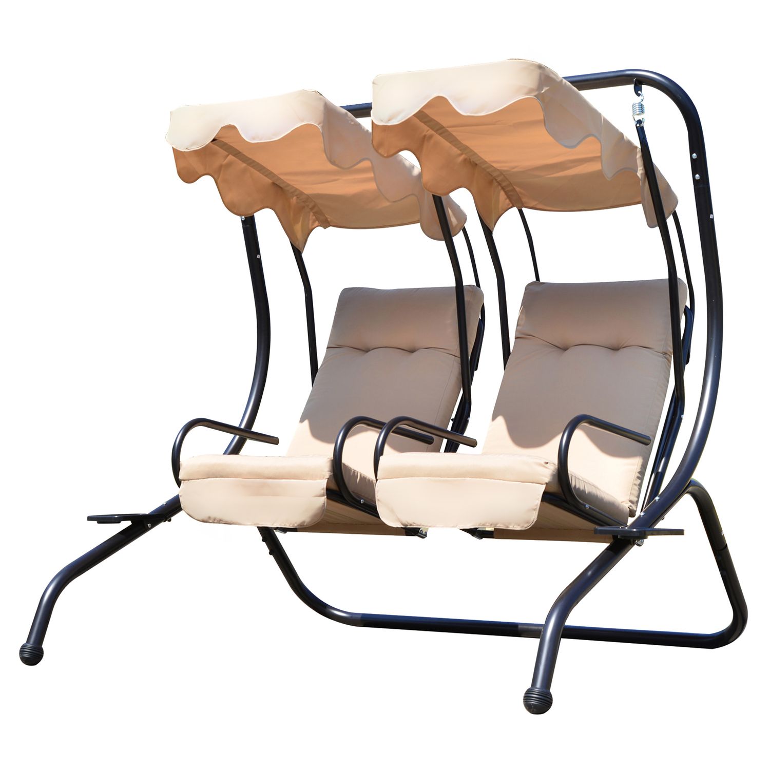 Gartenschaukel aus Stahl und Polyester, 170 x 136 x 170 cm – outsunny.beige