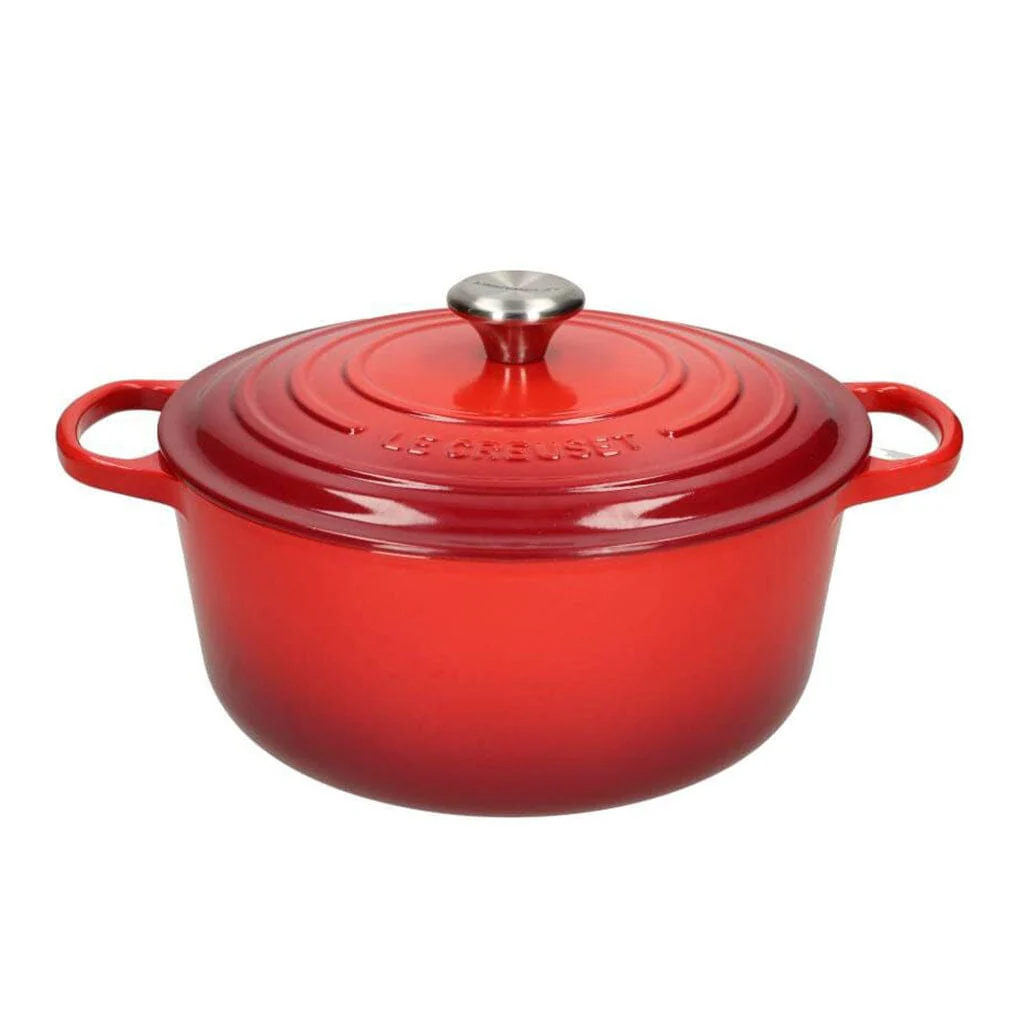 2025 Le Creuset - Signature rund stegepande rød kirsebær 28 cm 6,7 l