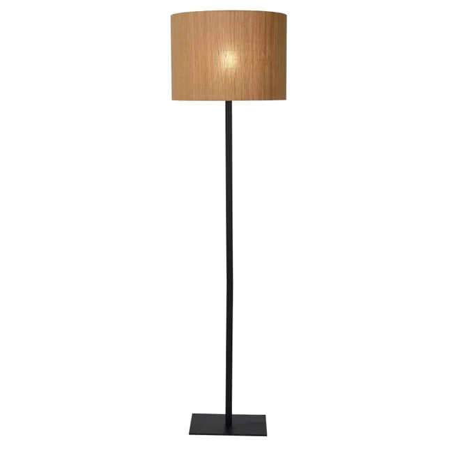 2025 Gulvlampe i naturlig bambus og sort metal Ø42x156 cm E27 - LULP0048