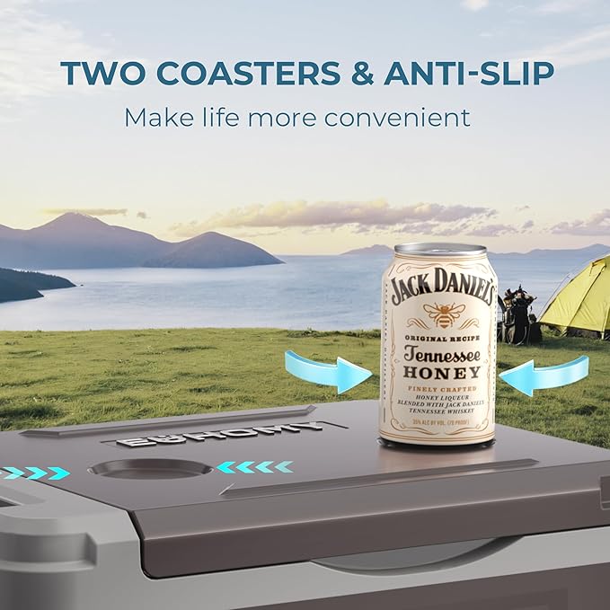 EUHOMY Elektrisk Køleskab med App-styring – Bærbart Køleskab og Fryser til Bil